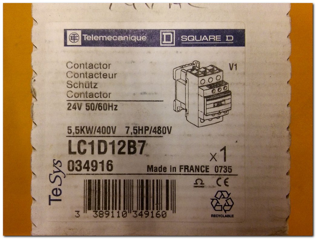 TELEMECANIQUE LC1D12B7 5.5KW SQUARE D SIFIR KUTULU KONTAKTÖR