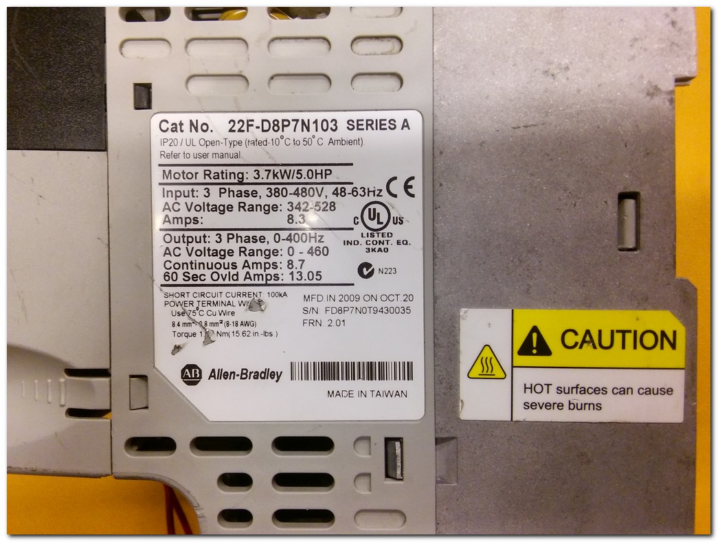 ALLEN BRADLEY 22F-D8P7N103 3,7KW SÜRÜCÜ POWER FLEX 4M 3,7 KW INVERTER