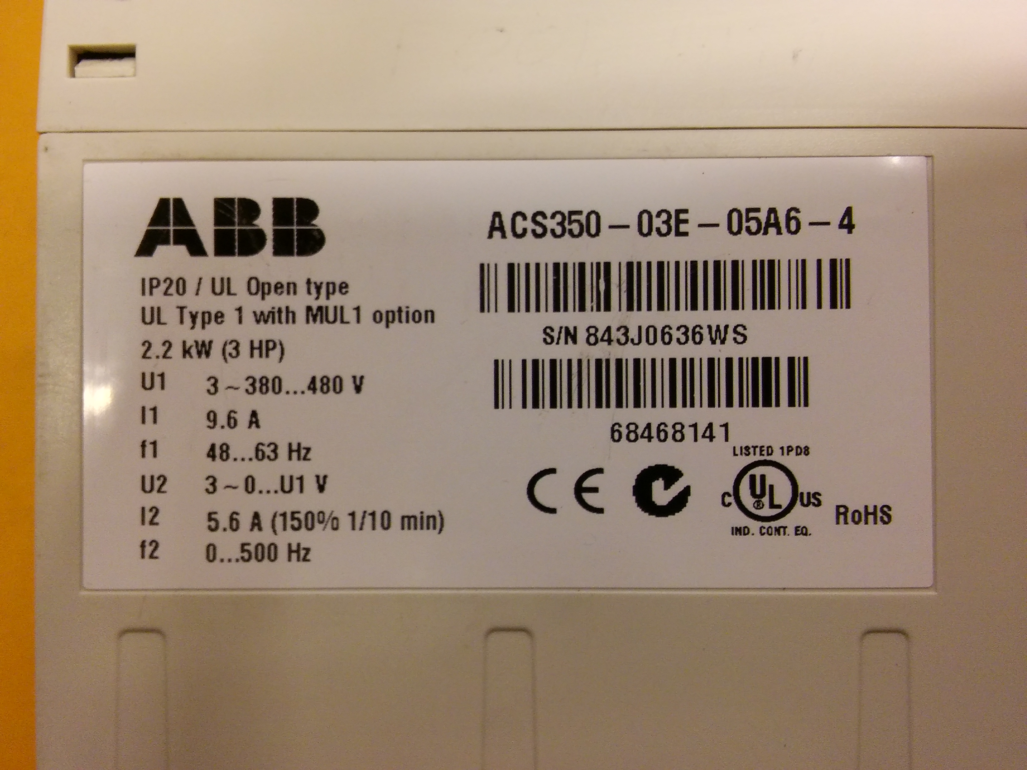 ABB ACS350-03E-05A6-4 2,2KW SÜRÜCÜ 2,2 KW INVERTER