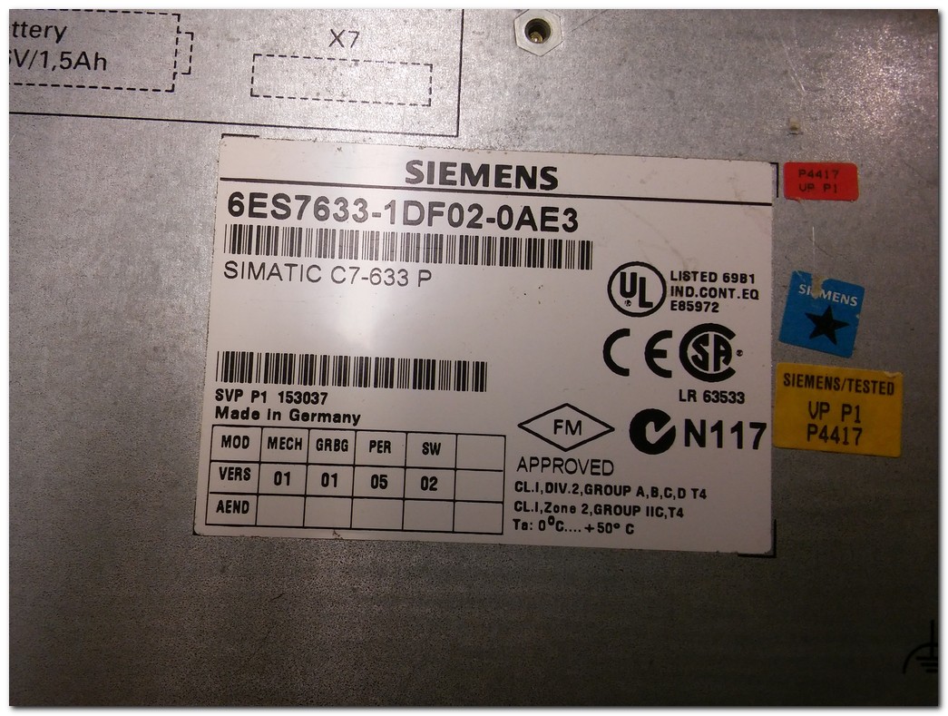 SIEMENS 6ES7630-0DA00-0AB0 6ES7 630-0DA00-0AB0 SIMATIC C7-633 VE SIEMENS 6ES7633-1DF02-0AE3 SIMATIC C7-633 P OPERATÖR PANEL TAKIM