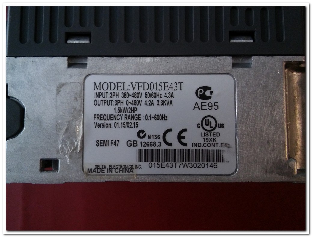 DELTA VFD015E43T 1,5KW İNPUT 380V SÜRÜCÜ VFD SERİES 1,5 KW SÜRÜCÜ