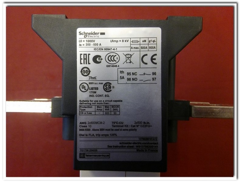 SCHNEİDER LR9F7379 500A MOTOR KORUMA ELECTRONIC MOTOR PROTECTION CLASS 10 500 AMPER MOTOR KORUMA