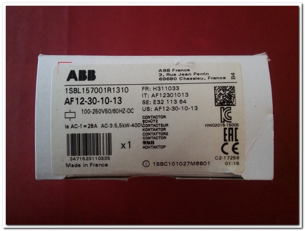 ABB AF12-30-10-13 1SBL157001R1310 5,5KW 400V SIFIR KUTULU KONTAKTÖR