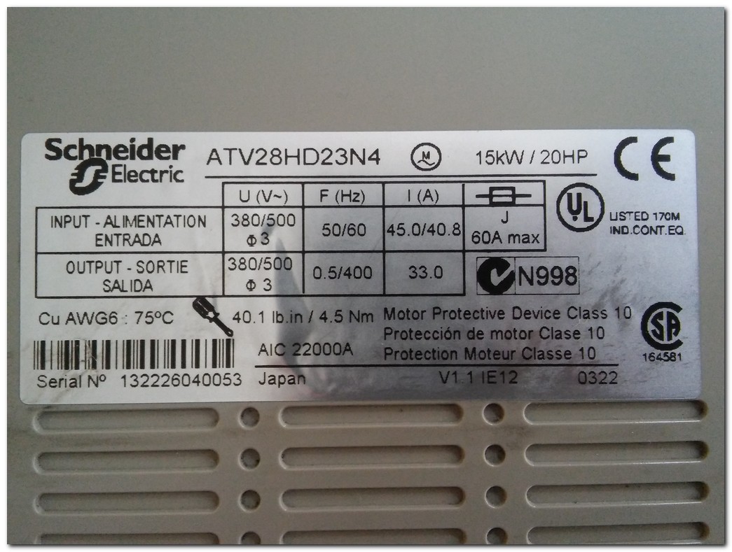 TELEMECANIQUE ATV28HD23N4 15KW SÜRÜCÜ ATV28 ALTİVAR 28 SQUARE D 15 KW INVERTER