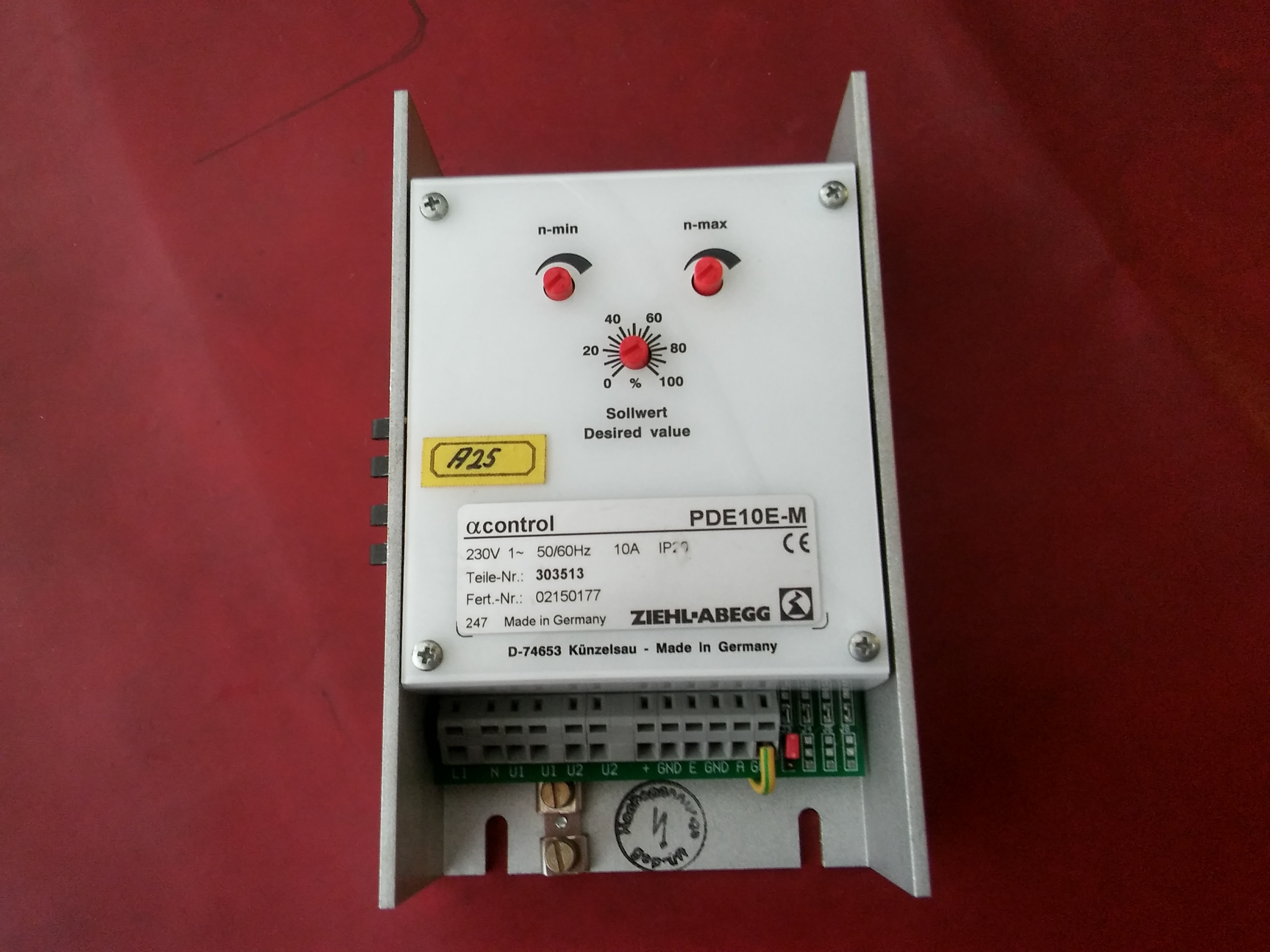 ZIEHL-ABEGG PDE10E-M BASINC VE HAVA HIZ KONTROL CİHAZI GERMANY