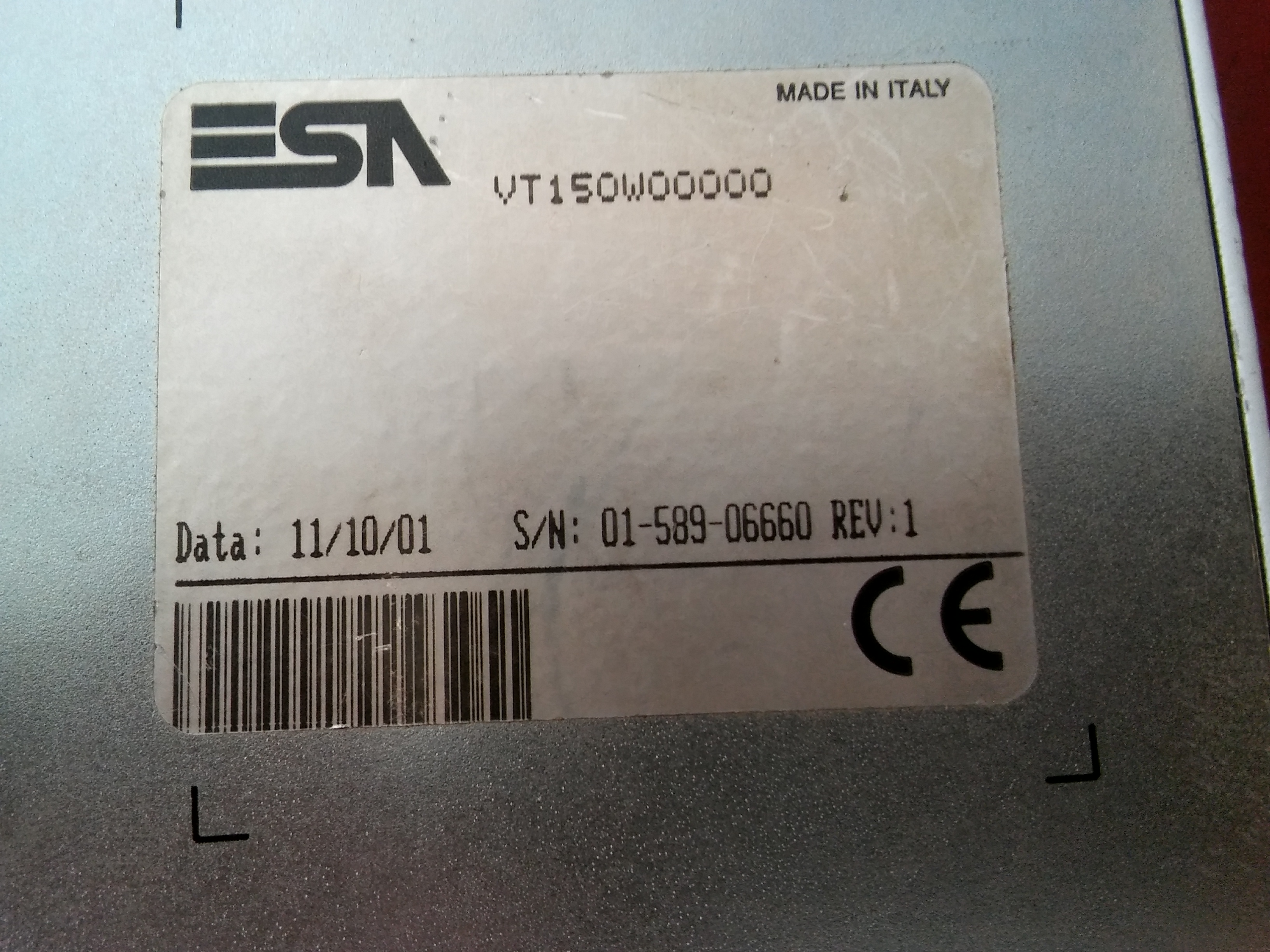 ESA VT150 VT150W OPARATÖR PANEL