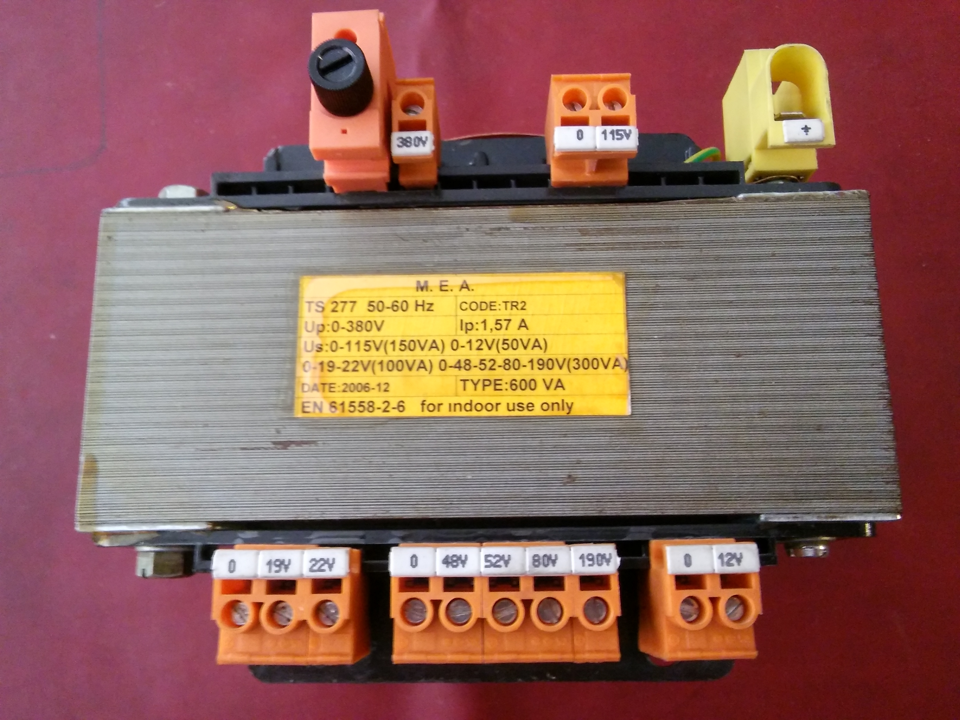 TRANSFARMATÖR M E A TR2 600 VA UP 0-380V US 0-115 150V 0-12V50VA 0-48-52-80-190 ÇOK FONKSİYONLU