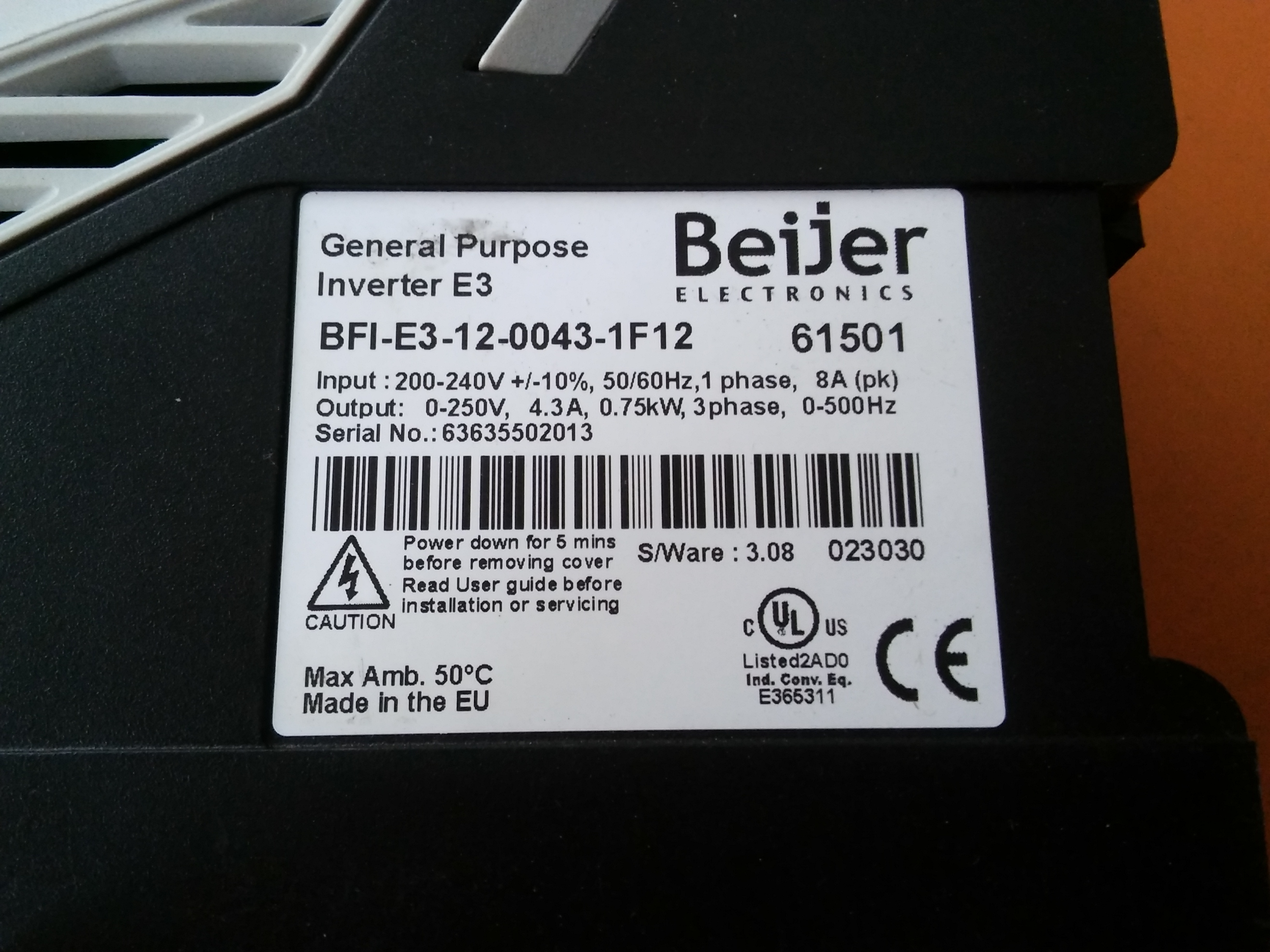 BEİJER BFI-E3-12-0043-1F12 0,75KW  SÜRÜCÜ