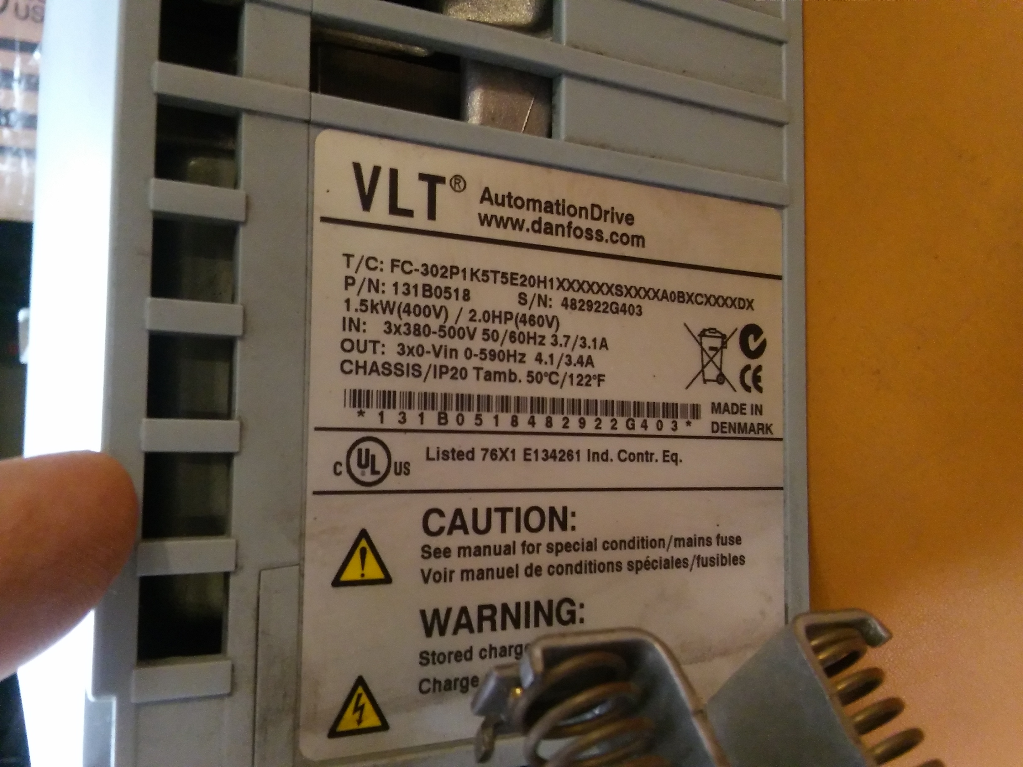DANFOSS FC-302P1K5T5E20H1 1,5KW SÜRÜCÜ INPUT 380V FC302
