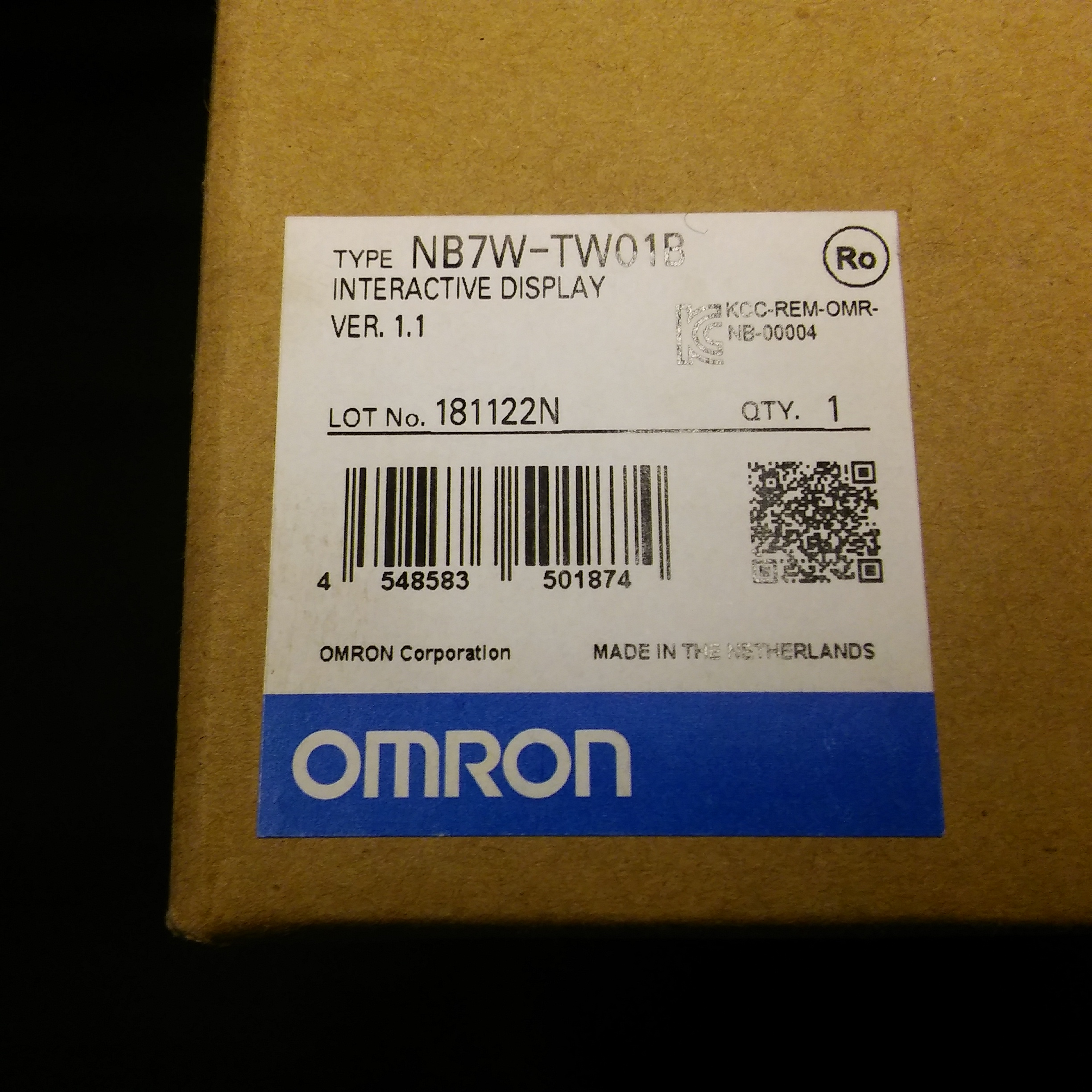 OMRON NB7W-TW01B NB7W-TWO1B INTERFACE DISPLAY TOUCH PANEL OPERATÖR PANEL