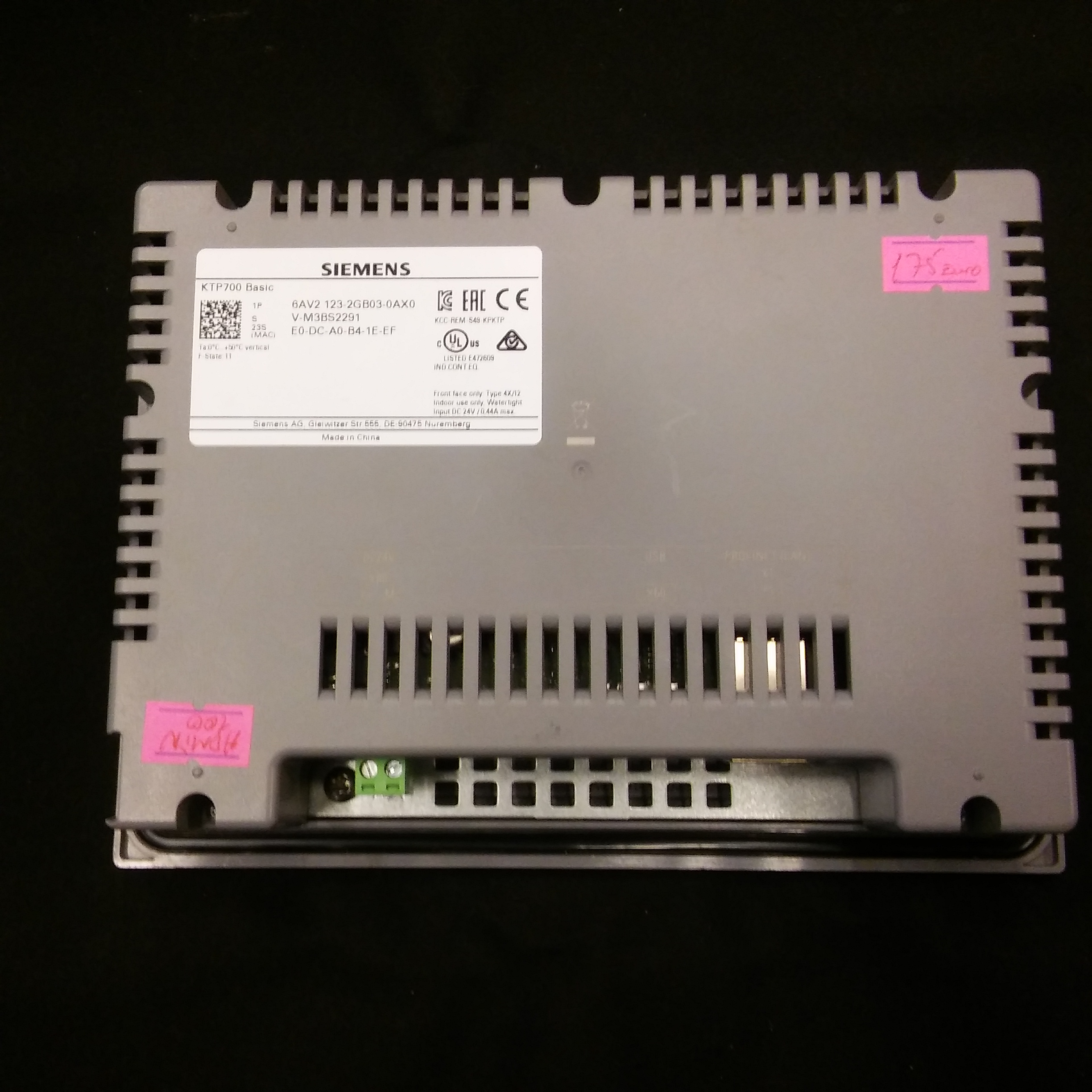 SIEMENS 6AV2 123-2GB03-0AX0 6AV2123-2GB03-0AX0 KTP 700 KTP700 BASİC SIMATIC HMI  ADMİN 100