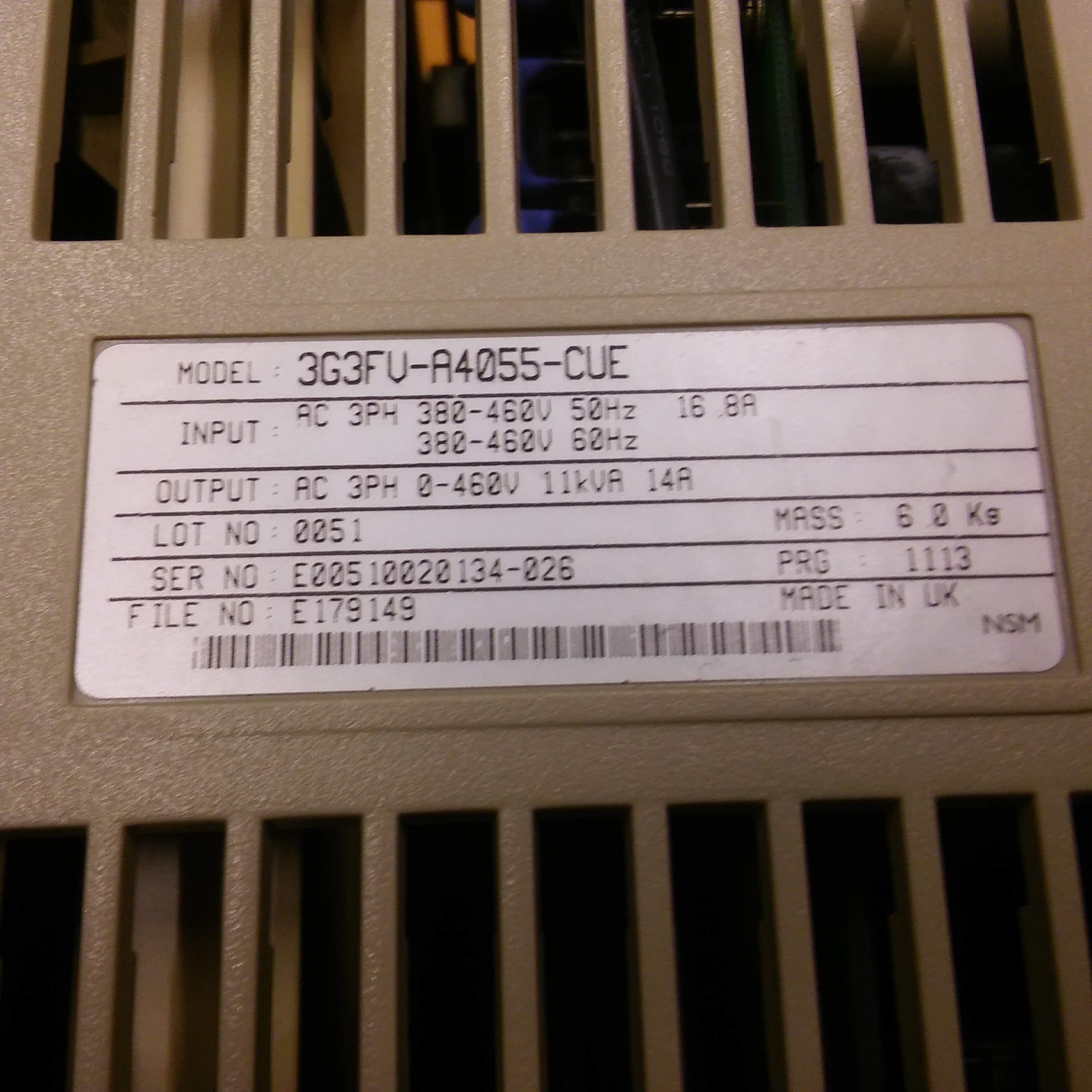 OMRON 3G3FV-A4055-CUE  3G3FU 3G3FU-A4055-CUE SYSDDRIVE 3G3FV INVERTER 5,5KW SÜRÜCÜ