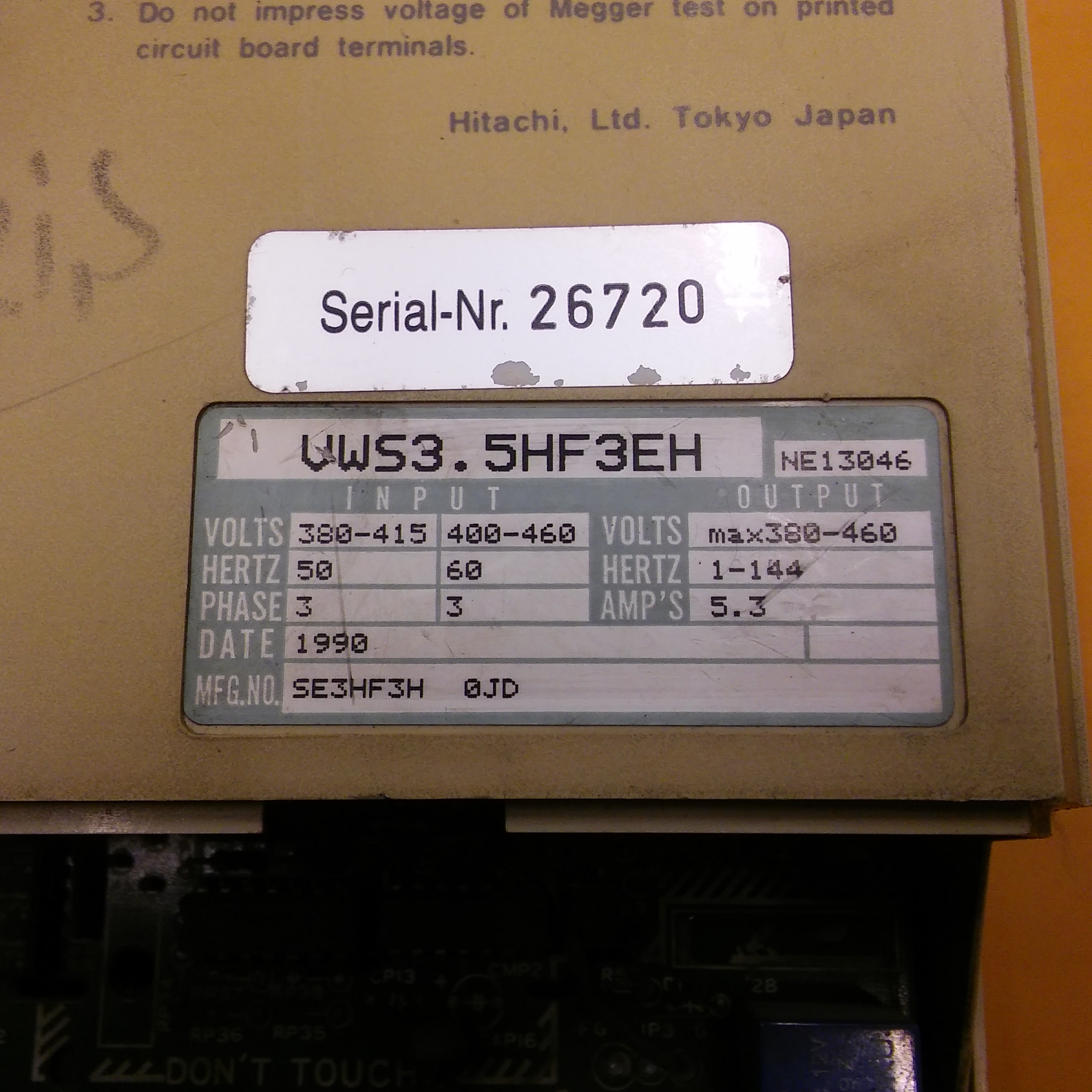 HITACHI VWS3.5HF3EH VWS3 5HF3EH HFC-VWS TRANSISTOR INVERTER SÜRÜCÜ
