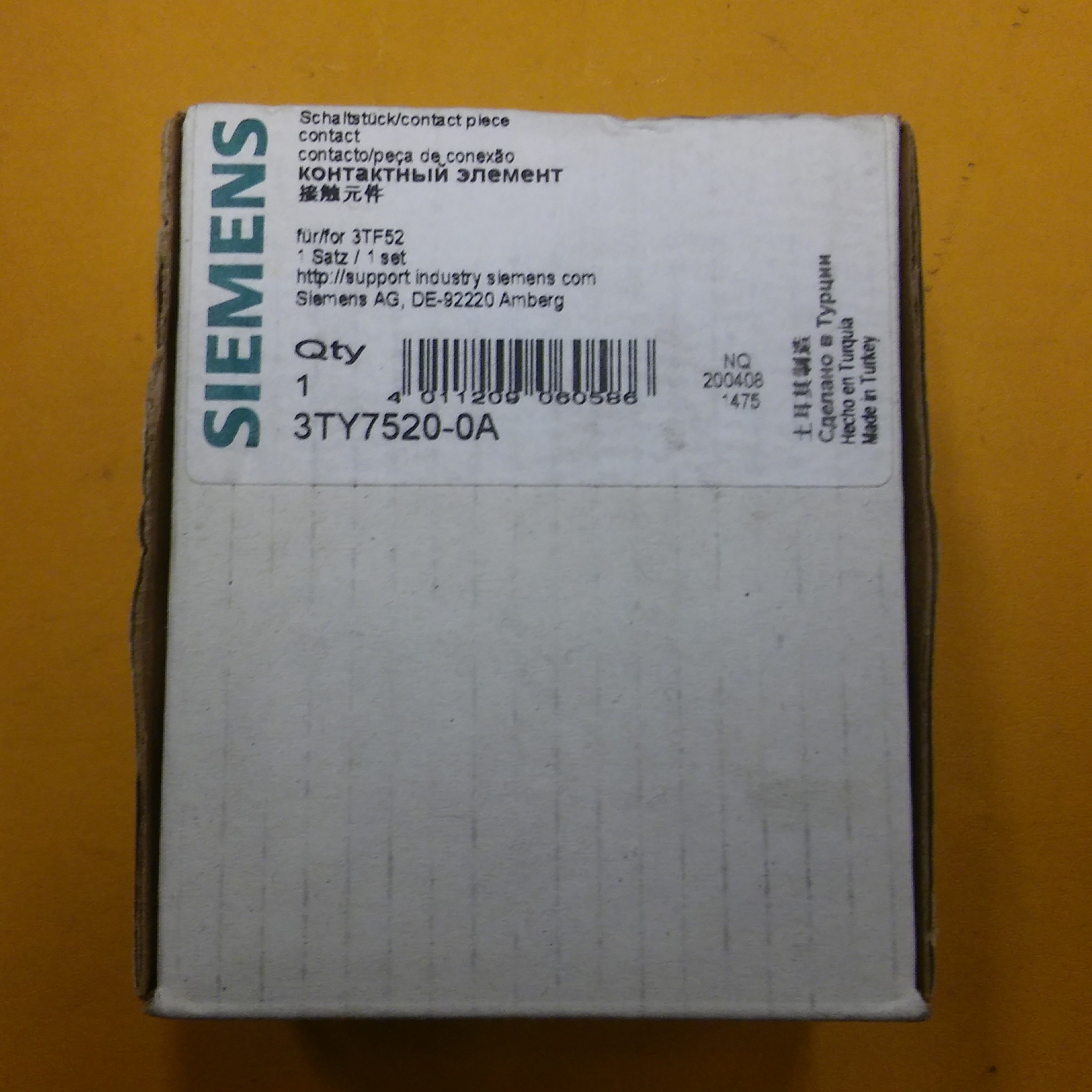 SIEMENS 3TY7520-0A 3TF52 KONTAKTÖR KONTAK TAKIMI SIFIR DİGER ÇEŞİTLER MEVCUT