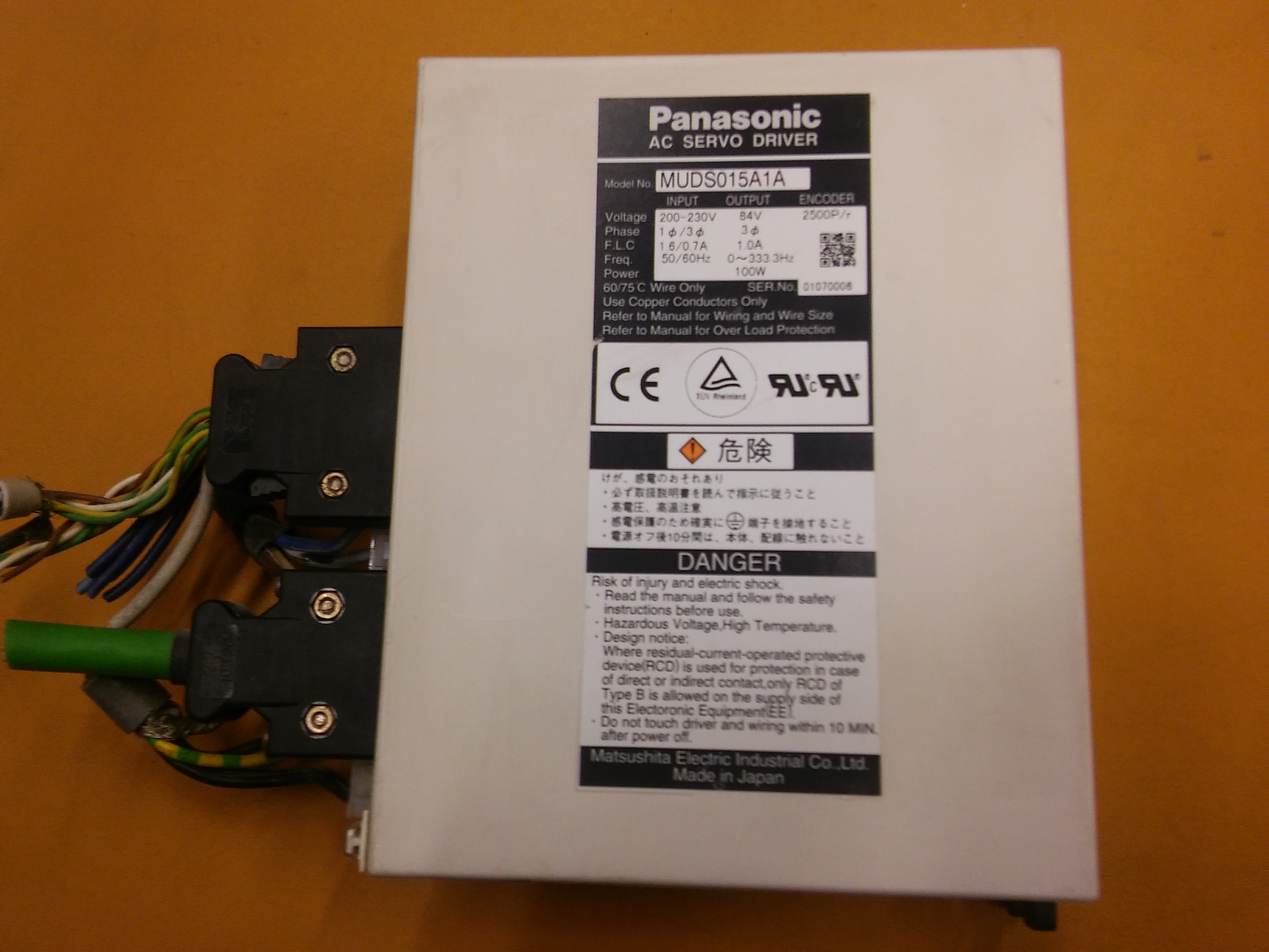 PANASONİC MUDS015A1A 100W 0,1KW ENCODER 2500P AC SERVO DRIVER SÜRÜCÜ