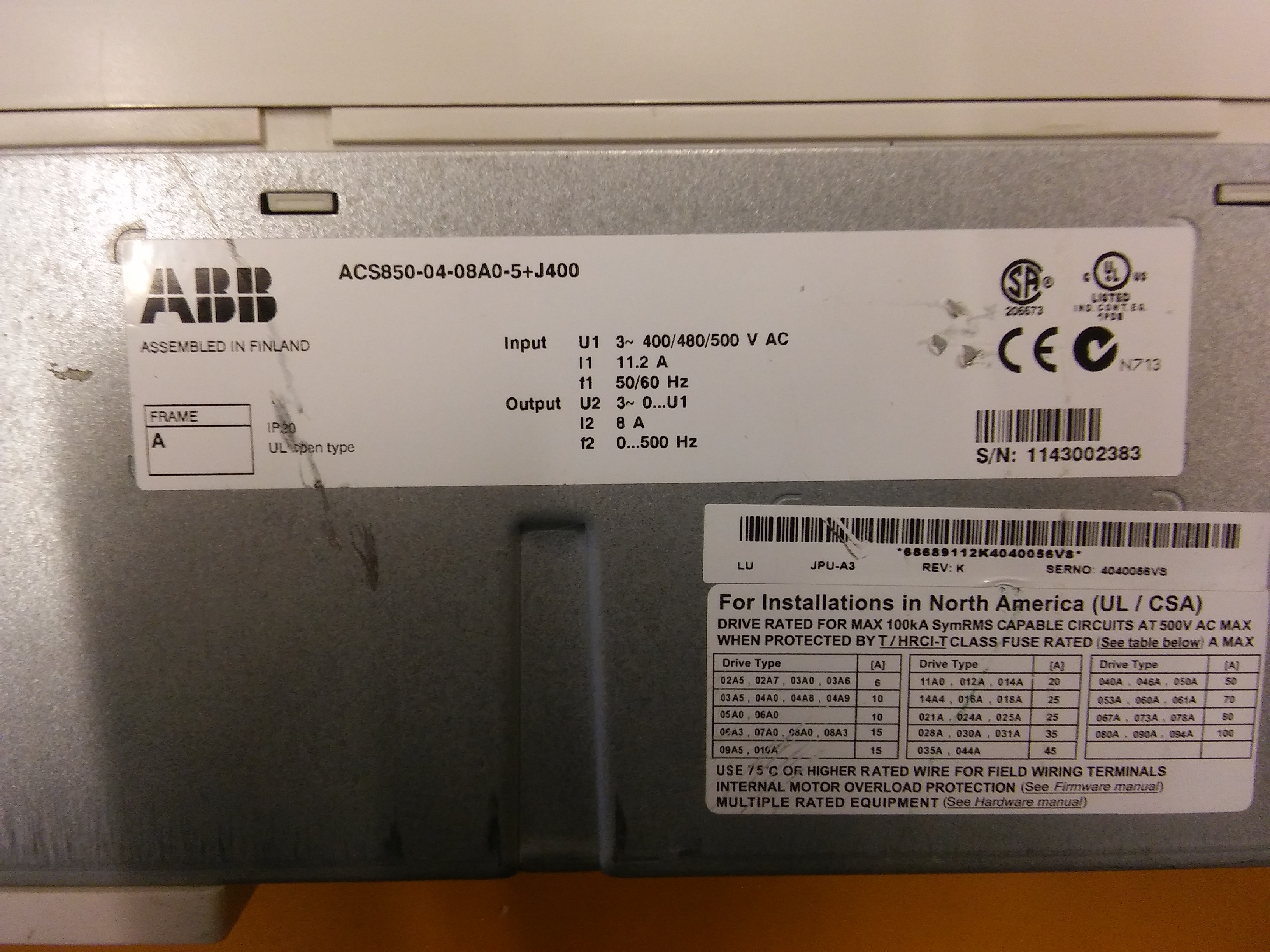 ACS850-04-08A0-5+J400 ACS850-04-08A0-5 ABB