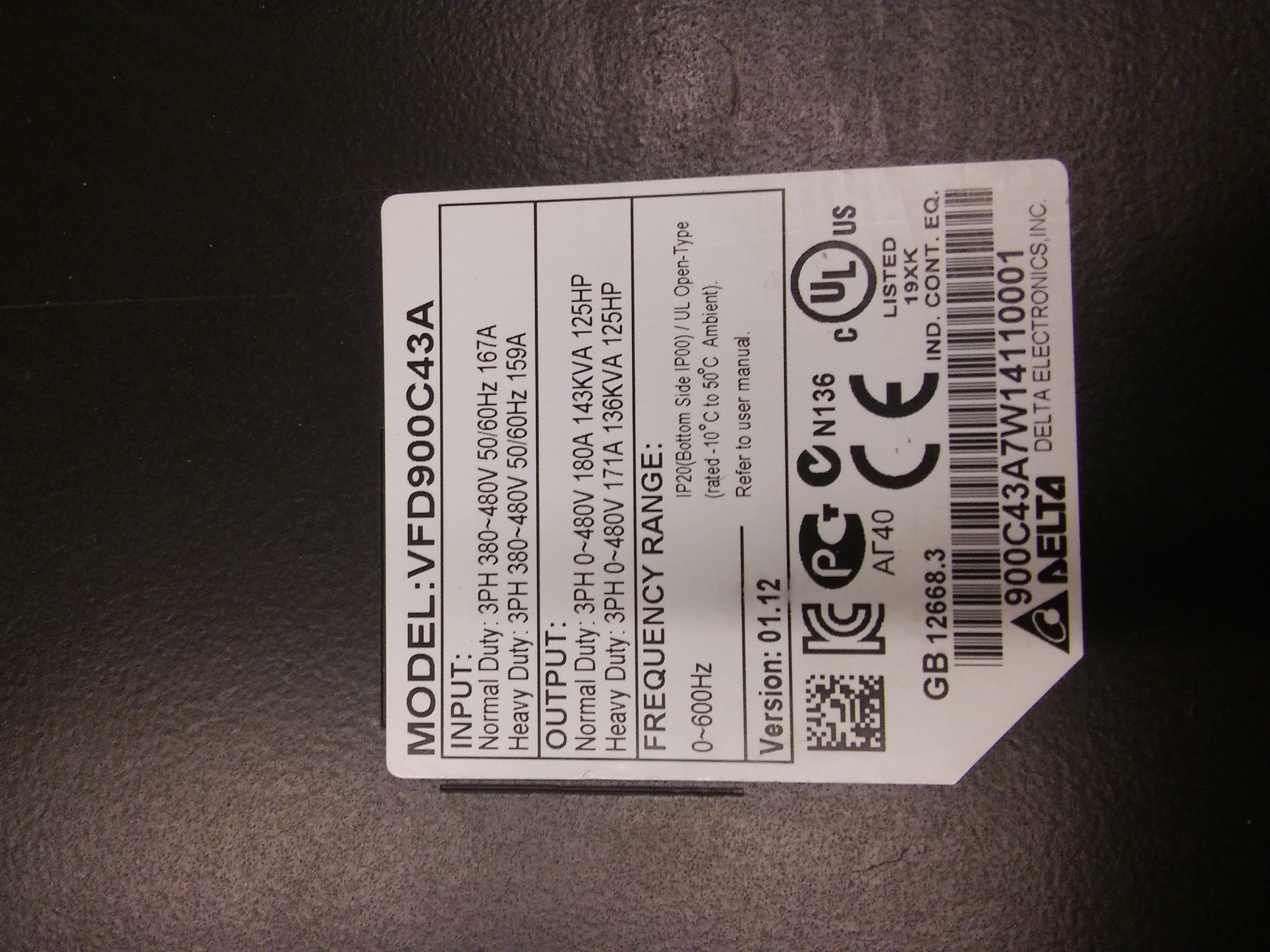 VFD900C43A DELTA