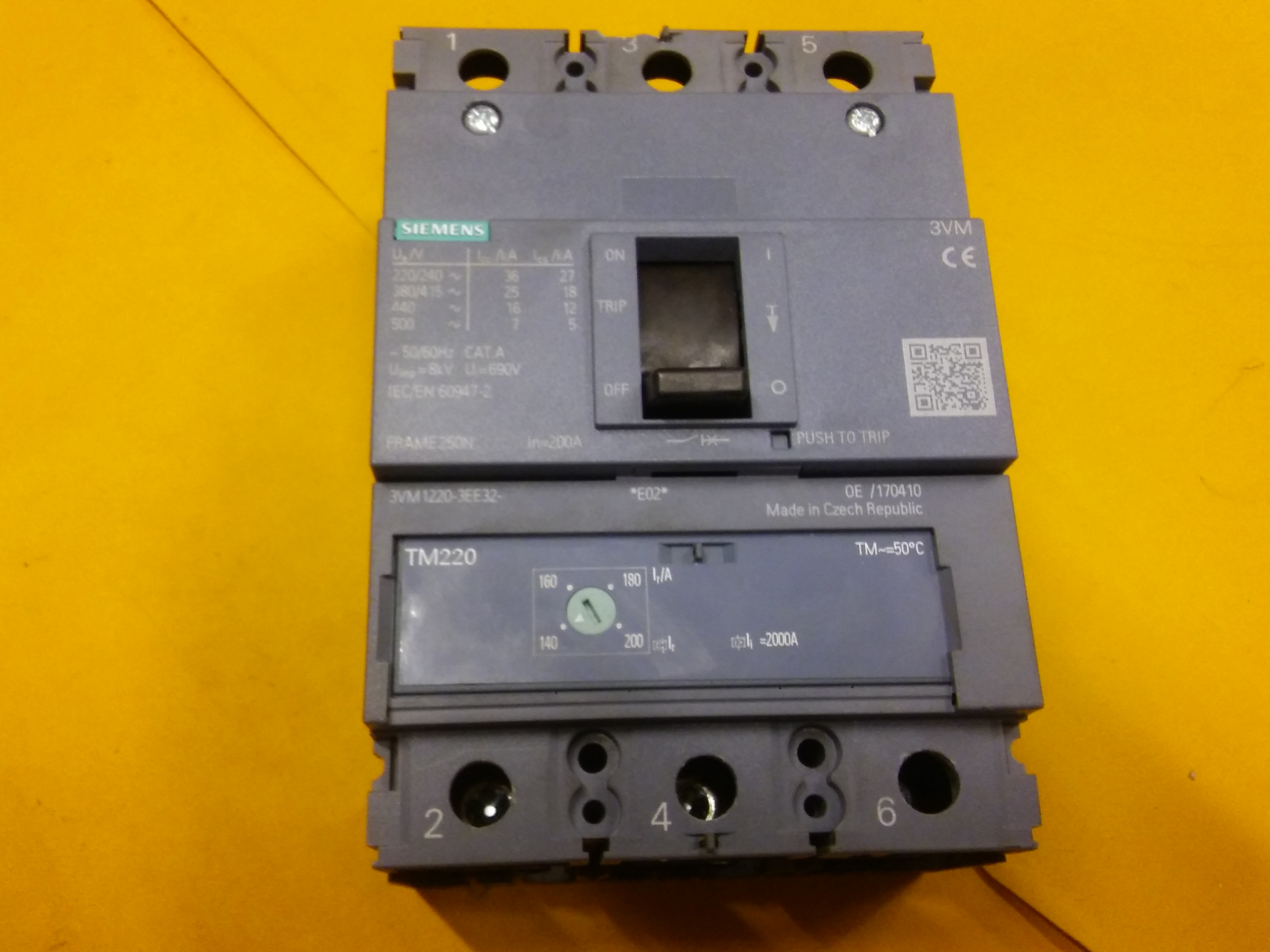 SIEMENS 3VM1220-3EE32-0AA0 3VM1220  FRAME250N 200A AYAR SAHALI TMŞ