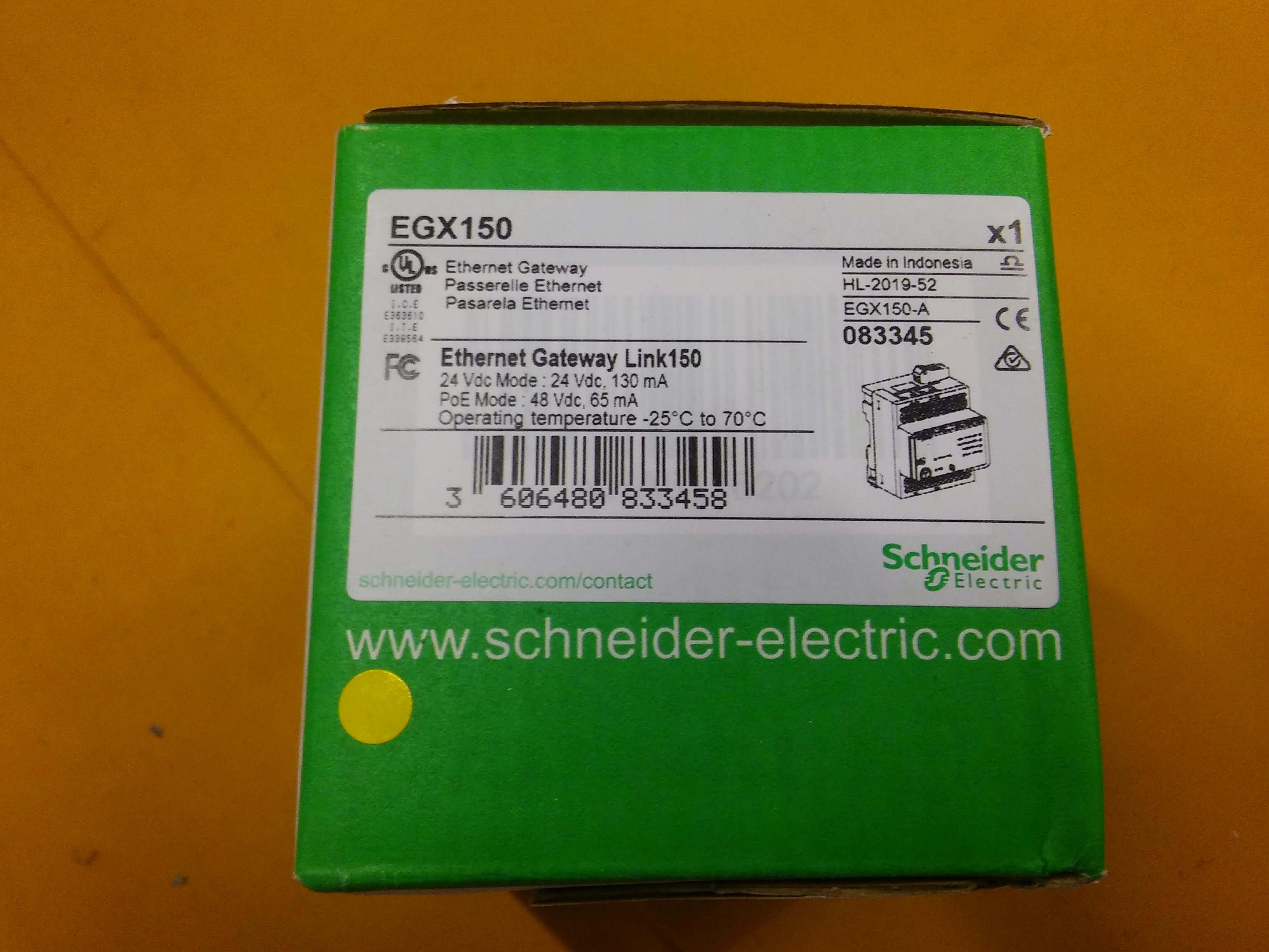 SCHNEİDER EGX150 150-AA2CD0  LİNK150 EGX150-A HL-2019-52 083345 MOTBUS ETHERNET DÖNÜŞTÜRÜCÜ