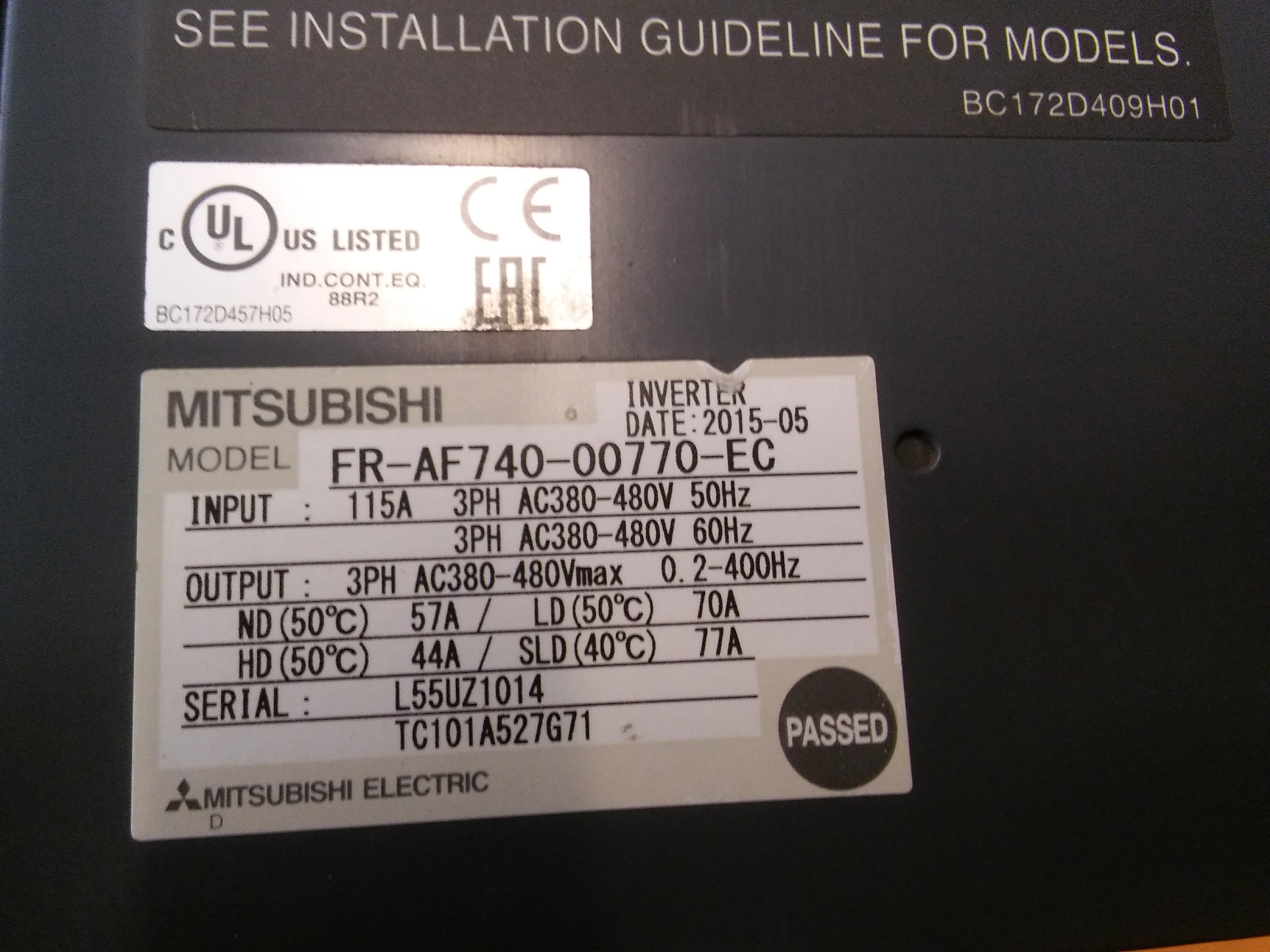 MITSUBISHI FR-AF740-00770-EC F700 37KW 77A SÜRÜCÜ