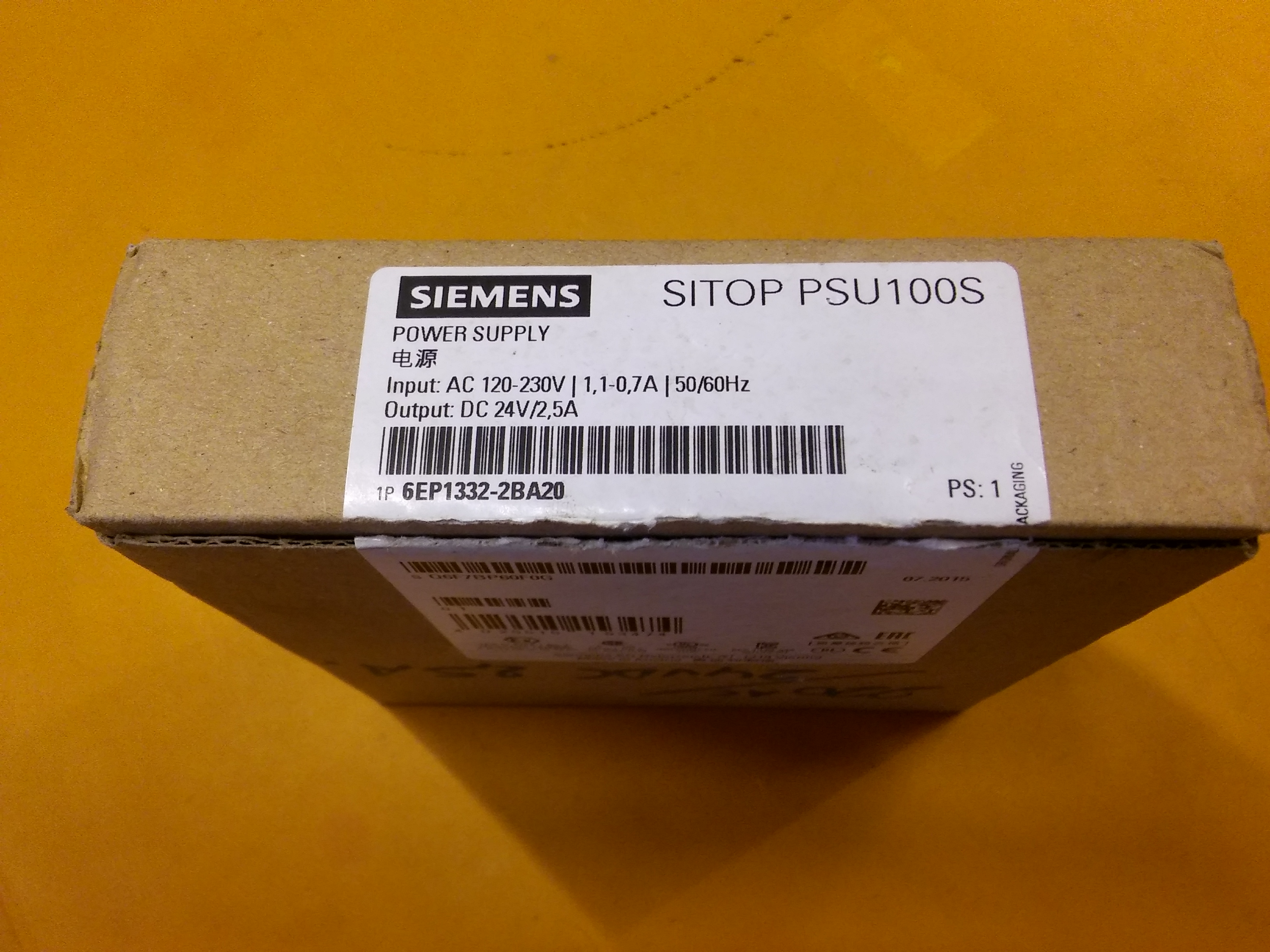 SIEMENS 6EP1332-2BA20 SITOP PSU 100S POWER SUPPLY 24VDC 2,5A SIFIR KUTULU