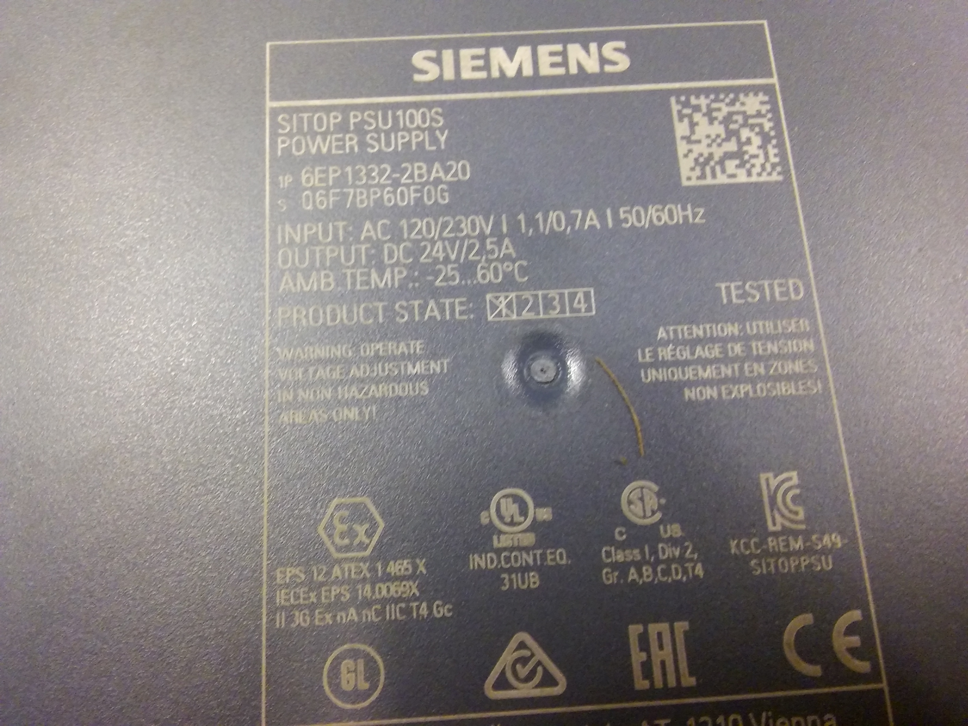 SIEMENS 6EP1332-2BA20 SITOP PSU 100S POWER SUPPLY 24VDC 2,5A SIFIR KUTULU
