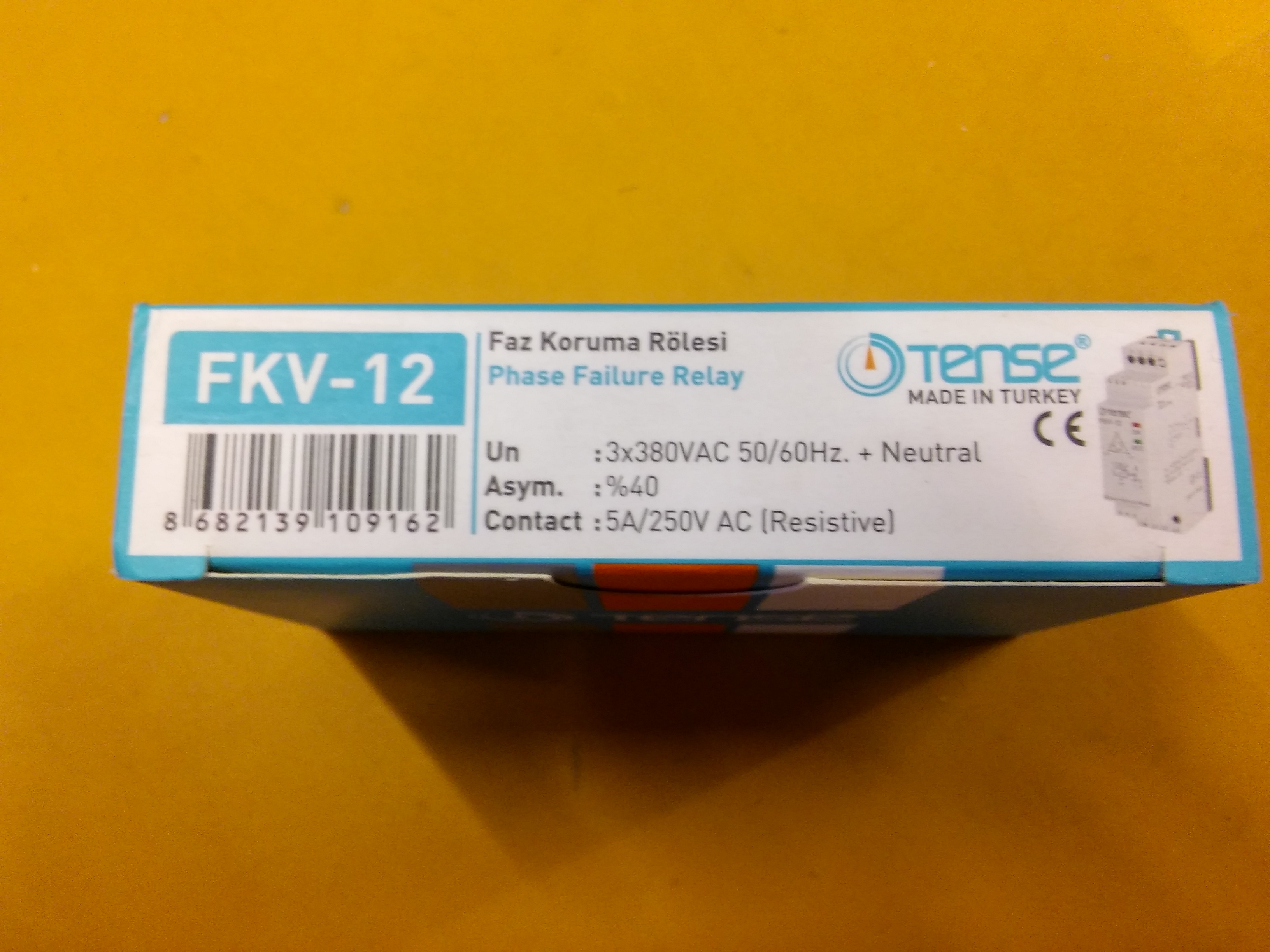 TENSE FKV-12 5A 250V AC SIFIR KUTULU FAZ KORUMA RÖLESİ FKV-11