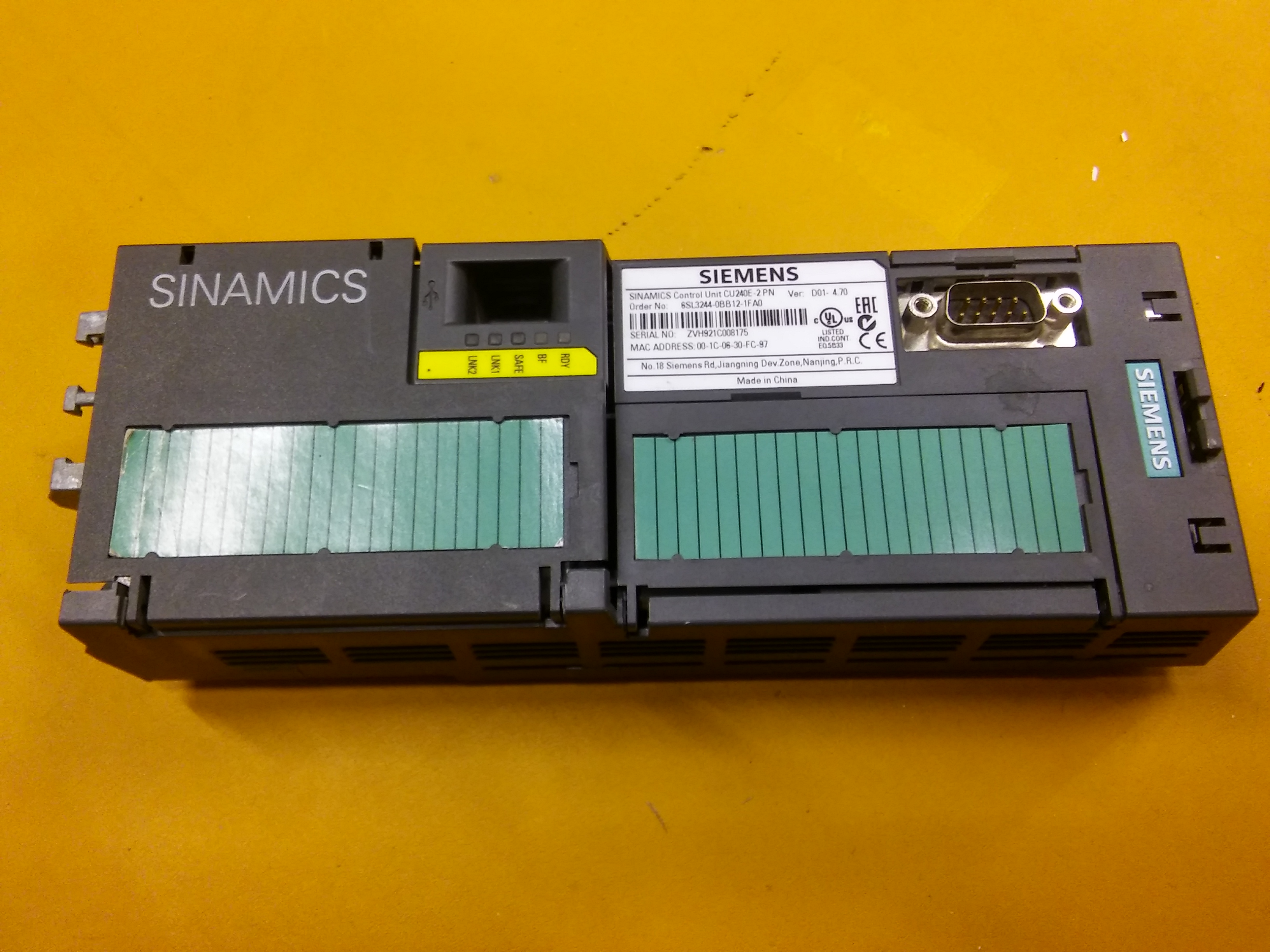 SIEMENS 6SL3244-0BB12-1FA0 SINAMICS CU240E-2 PN PROFİNET KONTROL ÜNİTESİ