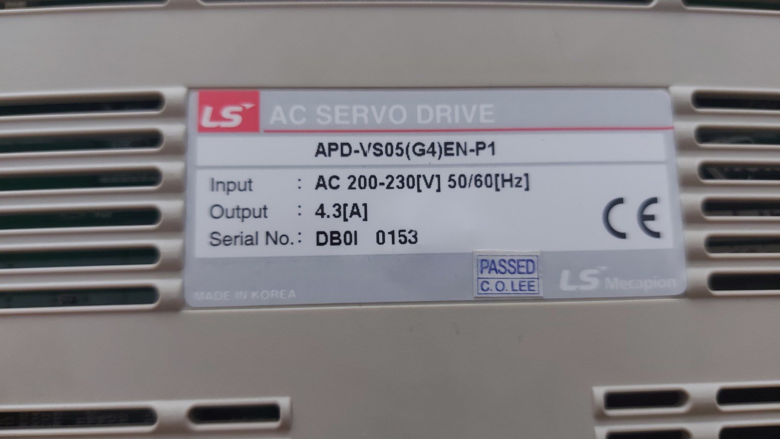 LS APD-VS05(G4)EN-P1 APD-VS05 VS05G4EN-P1 VS05G4N APDVS05 SERVO SÜRÜCÜ 4.3 AMPER