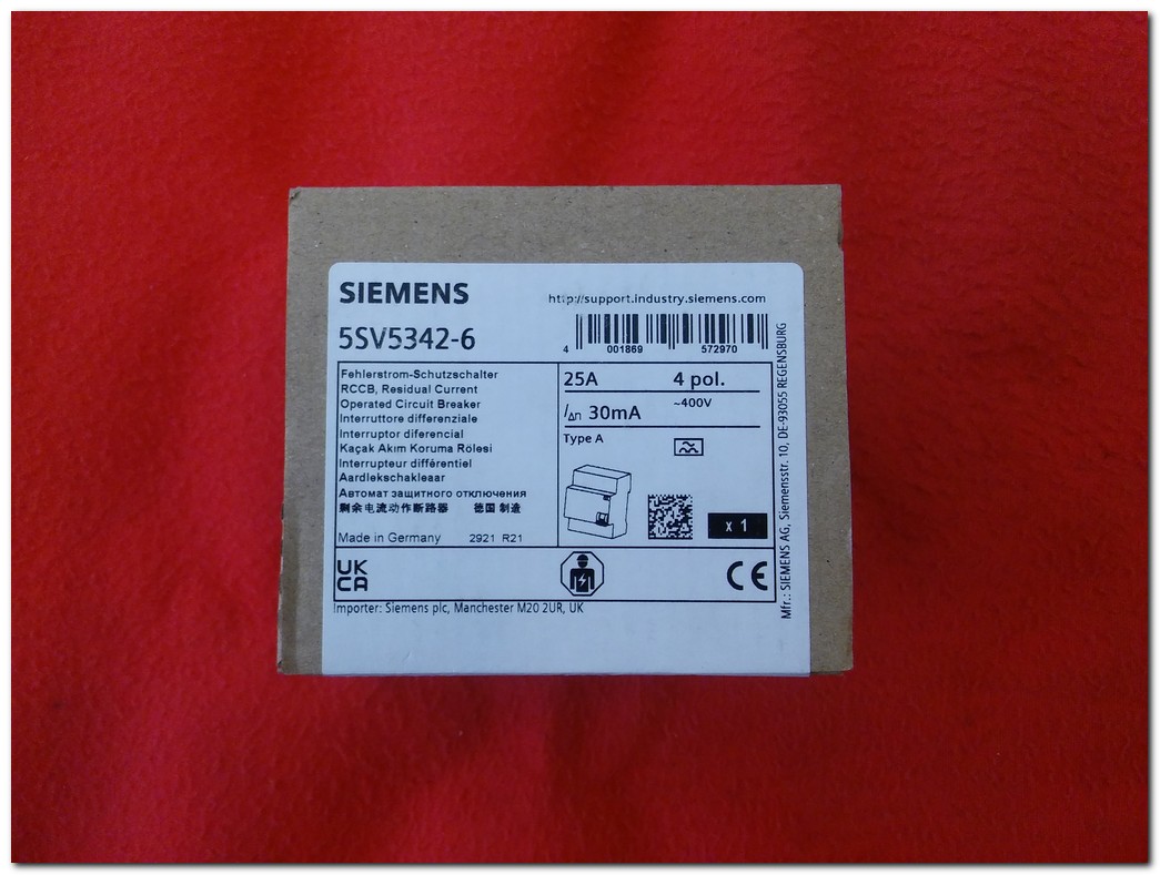 SIEMENS 5SV5342-6 25A SIFIR KUTULU KAÇAK AKIM KORUMA RÖLESİ