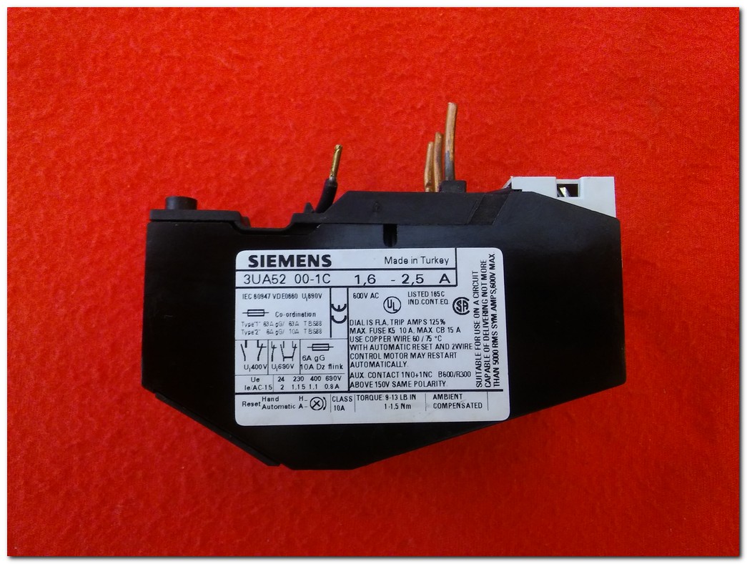 SİEMENS 3UA52 00-1C 1,6-2,5A TERMİK RÖLE
