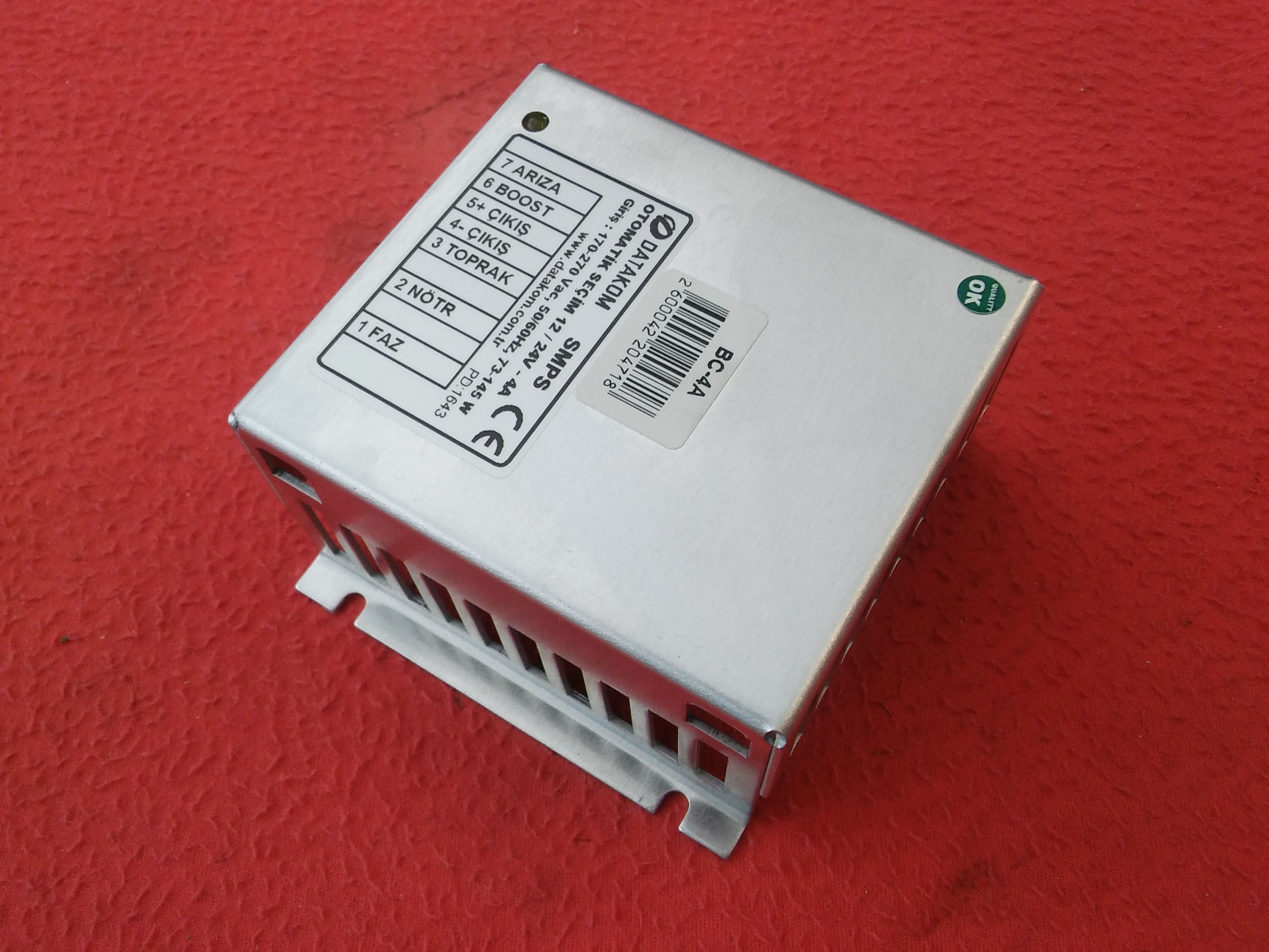 DATAKOM BC-4A SMPS OTOMATİK SECİM 12-24-4A 12-24VDC 4,0A REDRESÖR AKÜ SARJ ÜNİTESİ