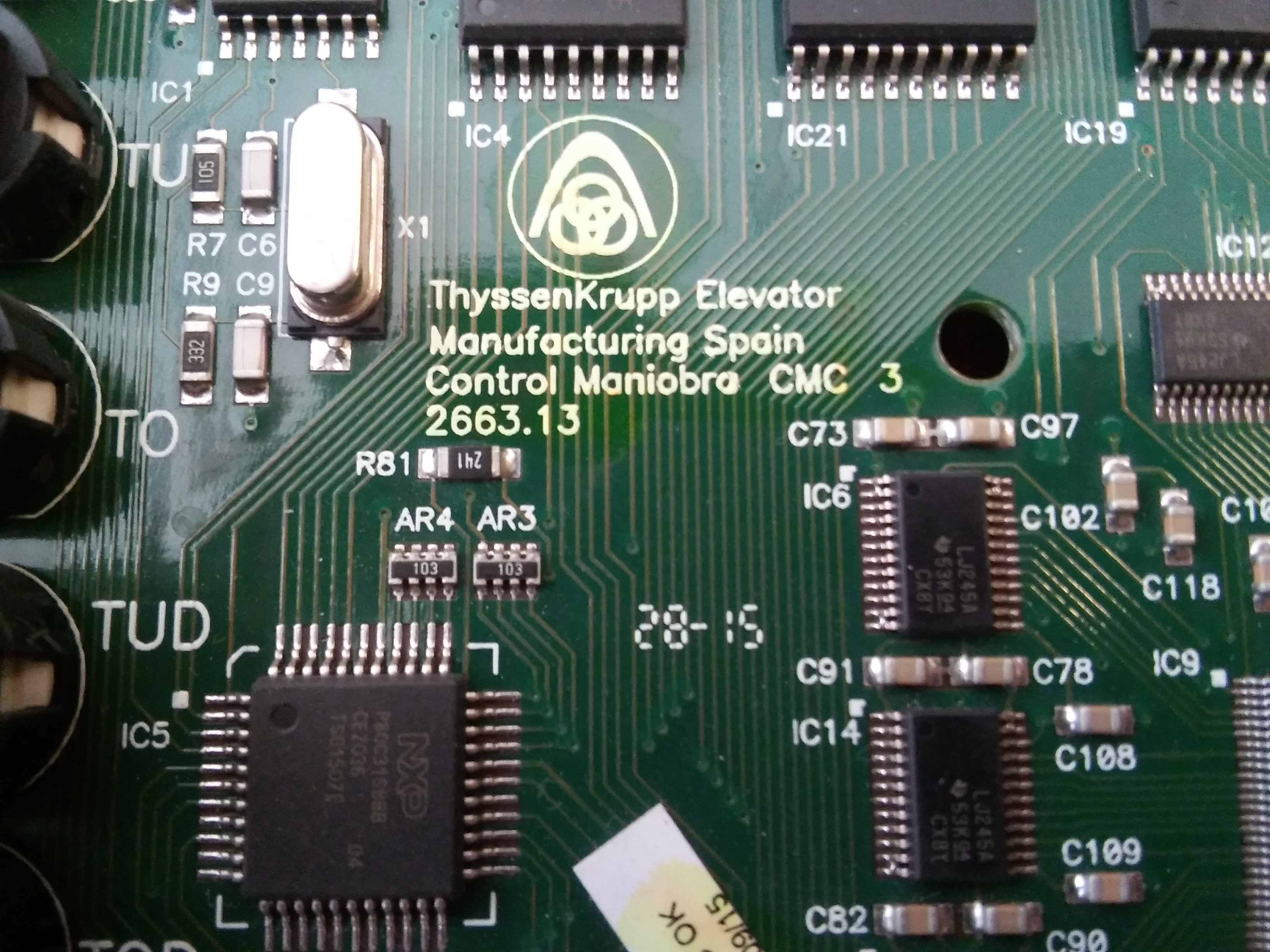 THYSSENKRUPP ELEVATOR MANUFACTURİNG SPAİN CONTROL MANİOBRO CMC 3 2663,13 ASANSÖR KARTI