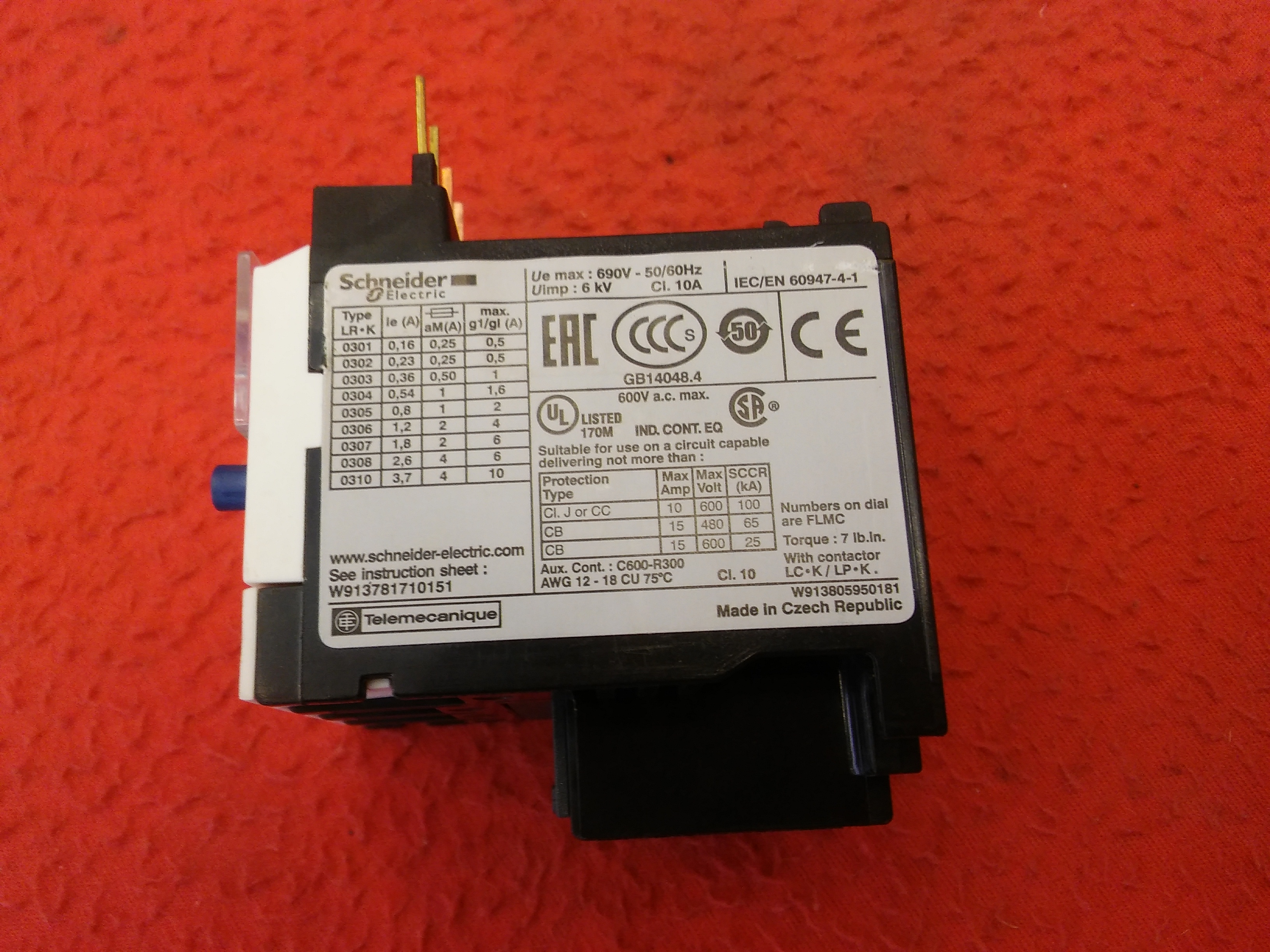 SCHNEİDER LR2K0308 3R1516 1,8-2,6A  6KW 10A MOTOR KORUMA 