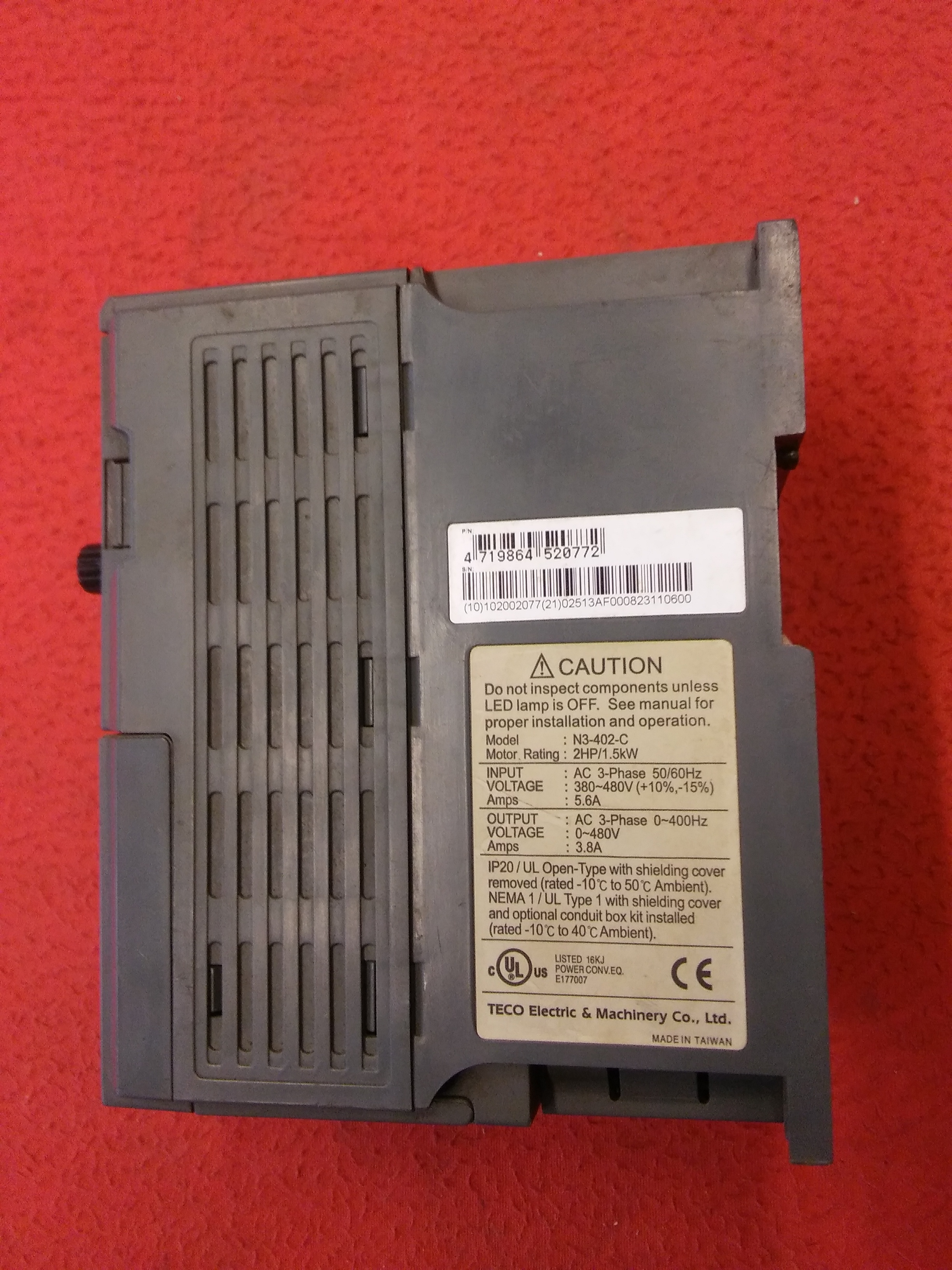 TECO N3-402-C 2HP 1,5KW N3 1,5KW INPUT 380V SÜRÜCÜ