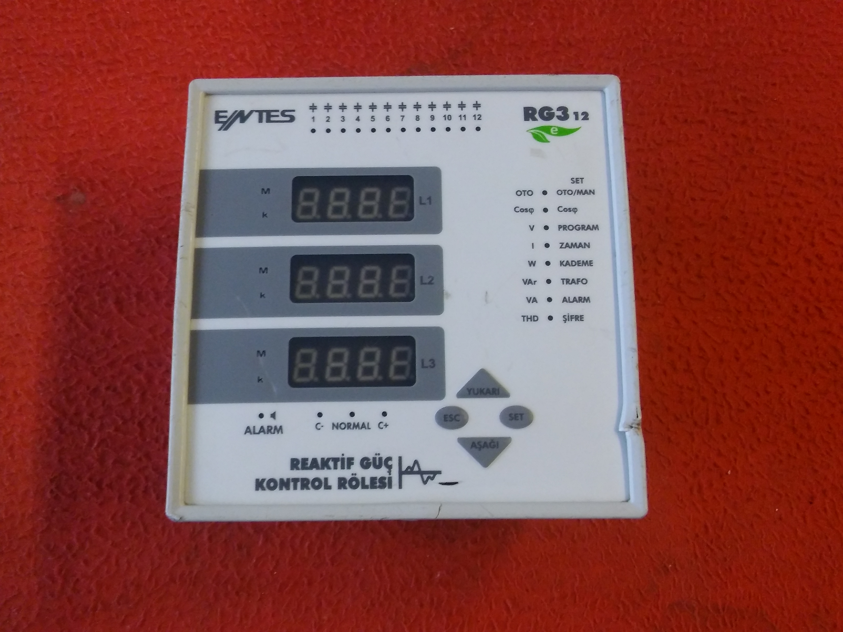 ENTES RG312 RG3-12E RG3-12 REAKTİF GÜÇ KONTROL RÖLESİ