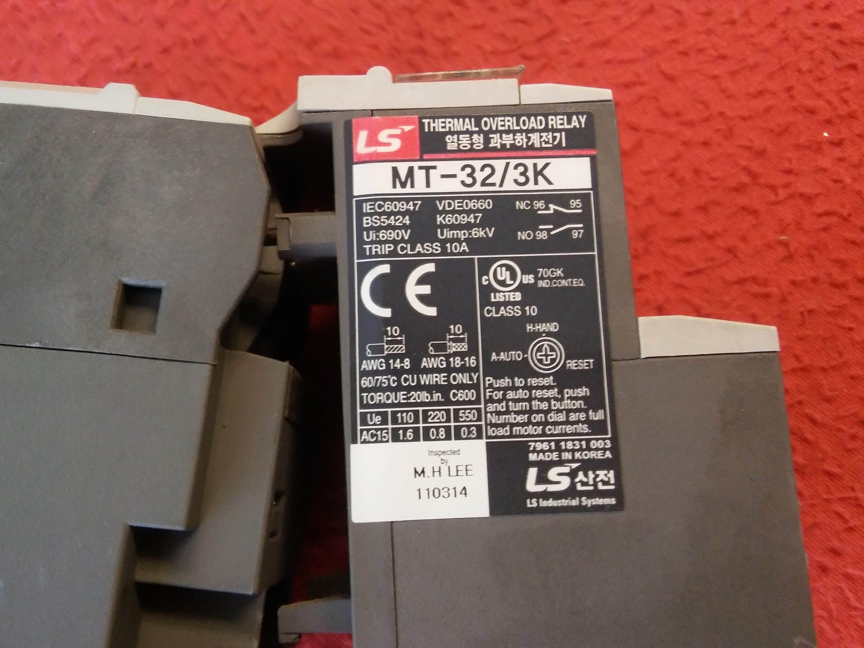 LS MT-32 MT-32-3K 28-40A TERMİK MOTOR KORUMA KONTAKTÖRE TAKILAN TİP