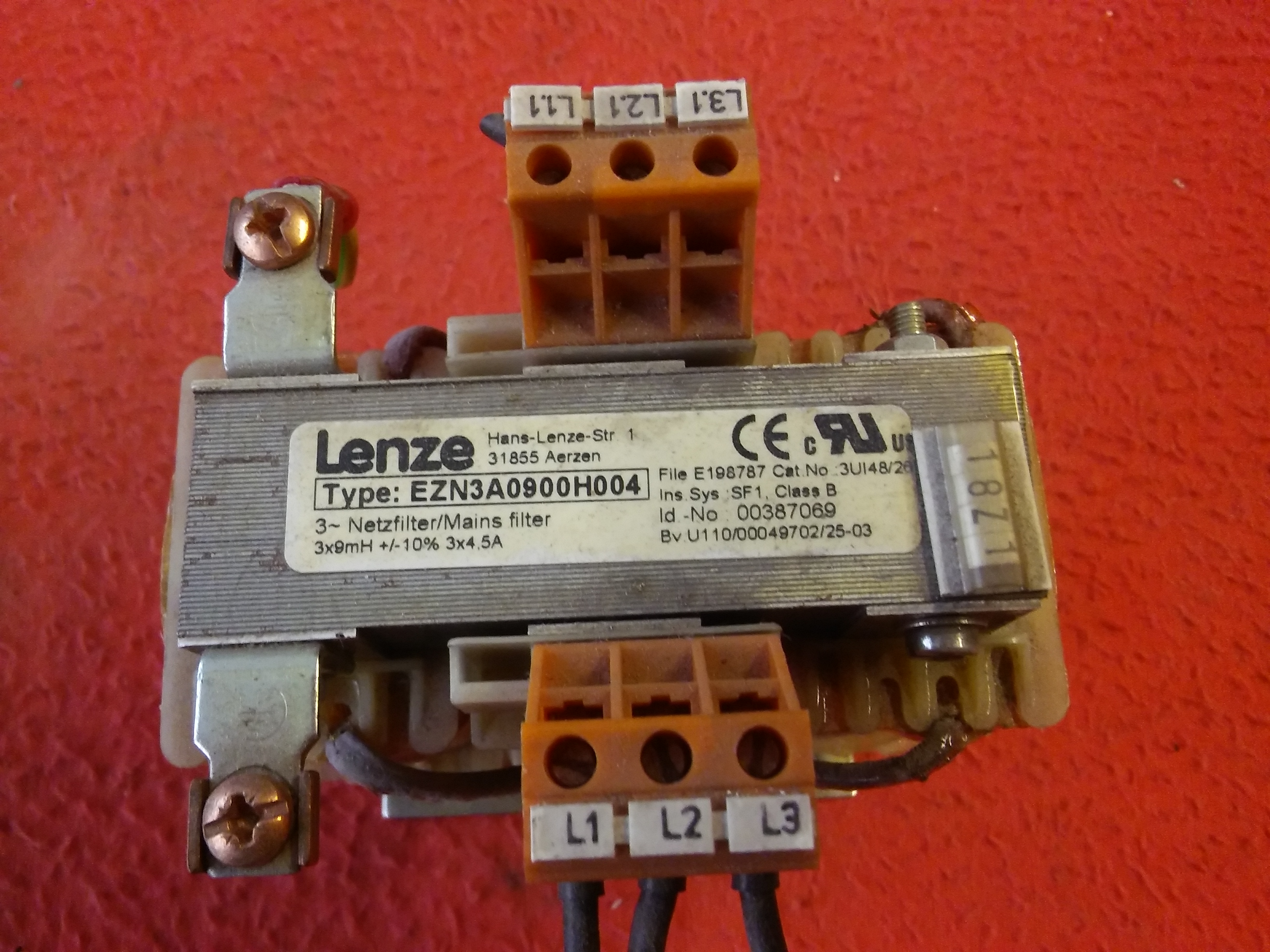 LENZE EZN3A0900H004 387069 R S T ŞEBEKE FİLİTRESİ 