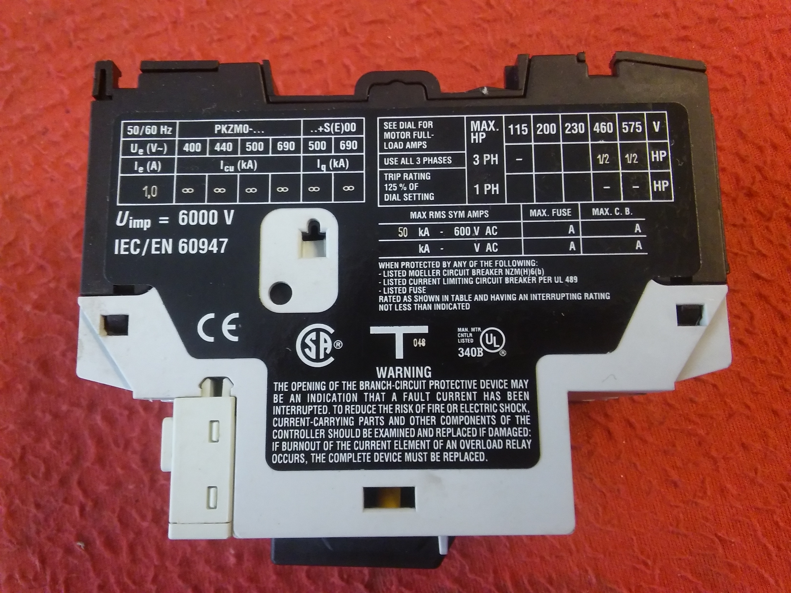 MOELLER PKZM0-1 0,63-1A YARDIMCI KONTAKLI PKZM0-1-EA EATON MOTOR KORUMA