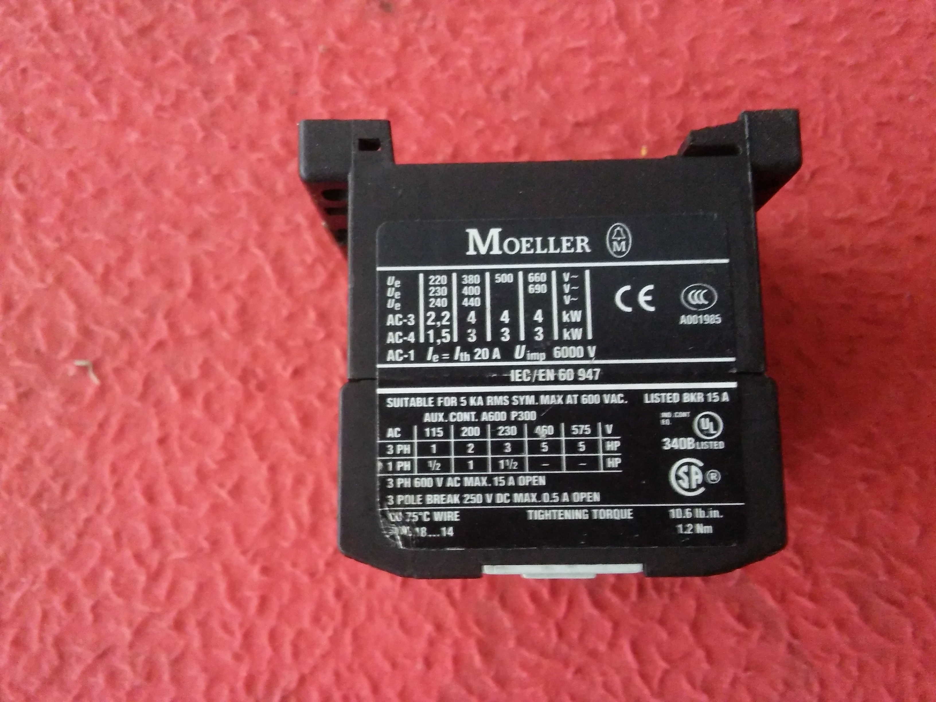 MOELLER DIL EM-01-G EATON DILEM-01-G-EA 3NO 1NC 24VDC KONTAK BOBİNLİ KONTAKTÖR