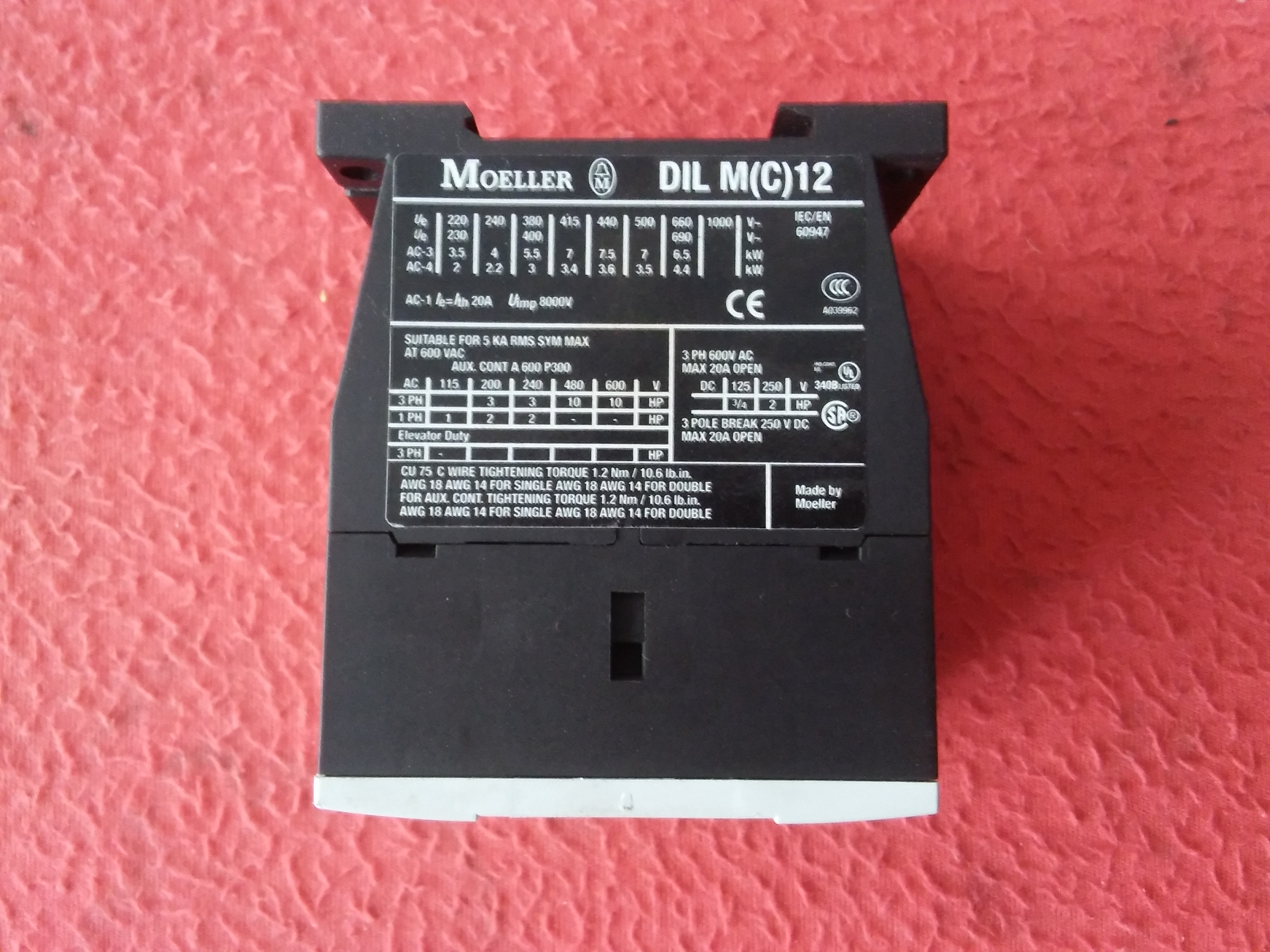 MOELLER DIL M-12-10 EATON DILM-12-10 24VDC KONTAK BOBİNLİ 5,5KW 20A KONTAKTÖR