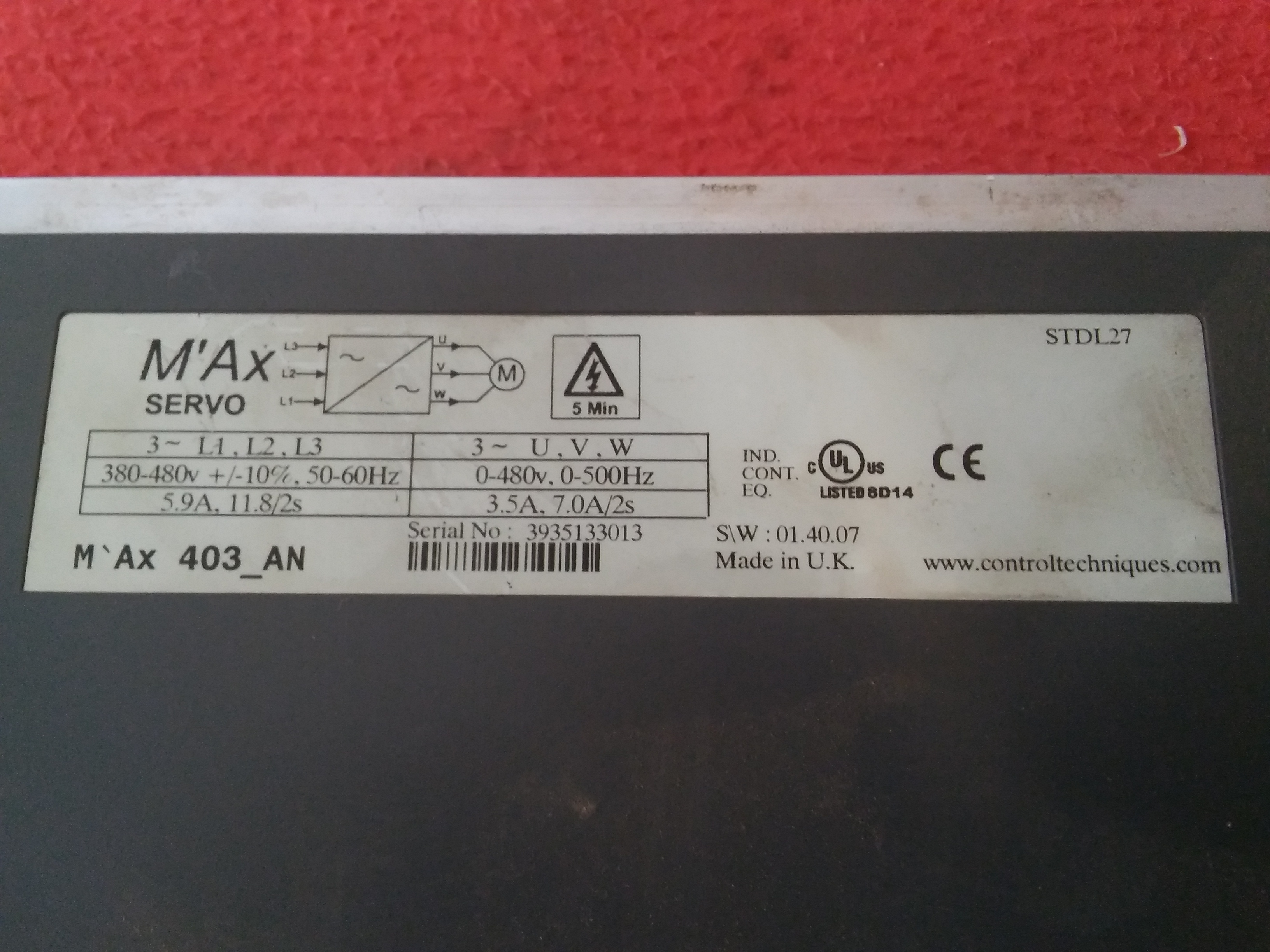 CONTROL TECHNIQUES M AX 403-AN MAX403AN MAX402-AN SERVO SÜRÜCÜ