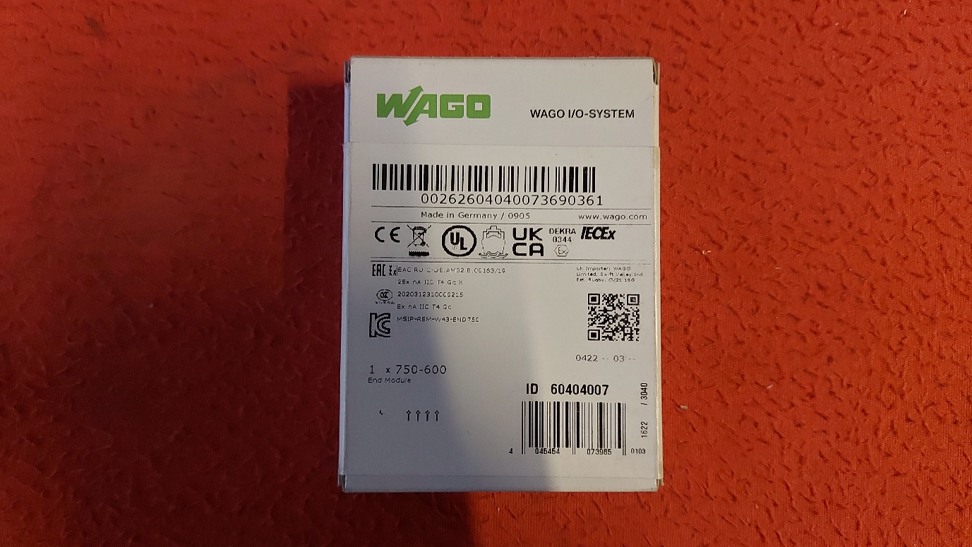 WAGO 750-600 750 600 750600 END MODULE 60404007