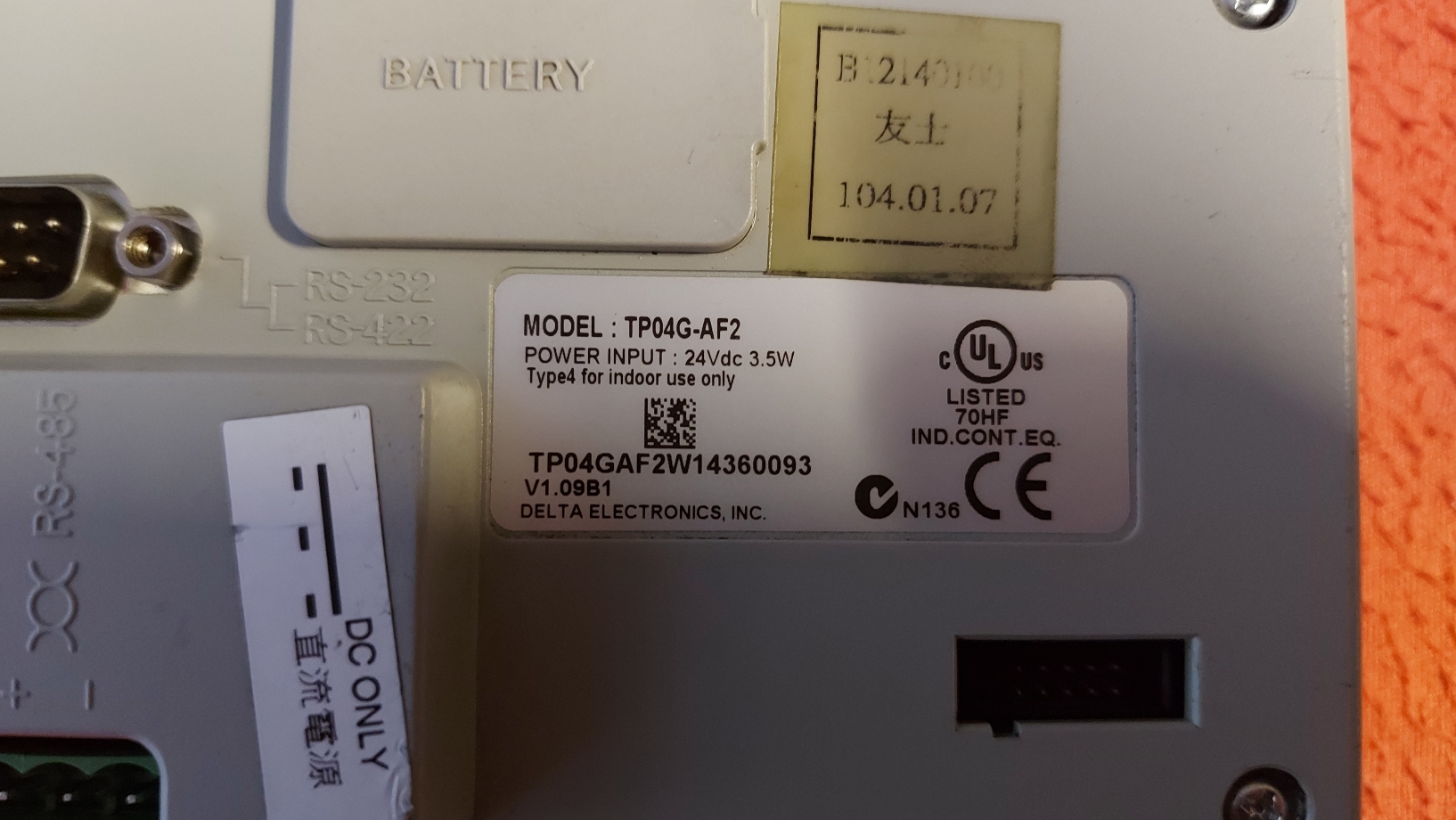DELTA TP04G-AF2 TP04G AF2 TP04GAF2 OPERATÖR PANEL