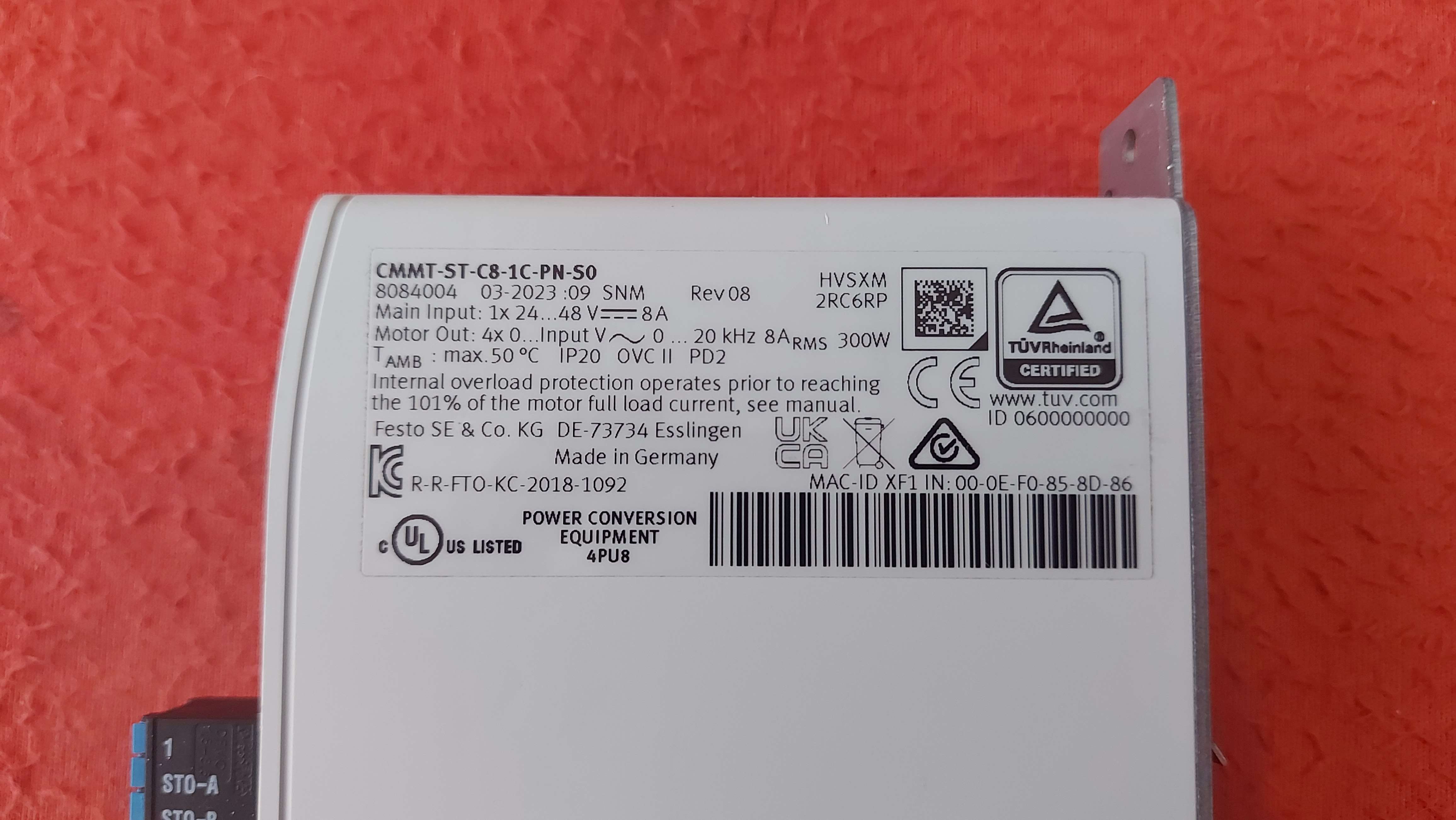 FESTO CMMT-ST-C8-1C-PN-S0 8084004 CMMT-ST-C8-1C-PN-SO FESTO PROFINET STEP SÜRÜCÜ 