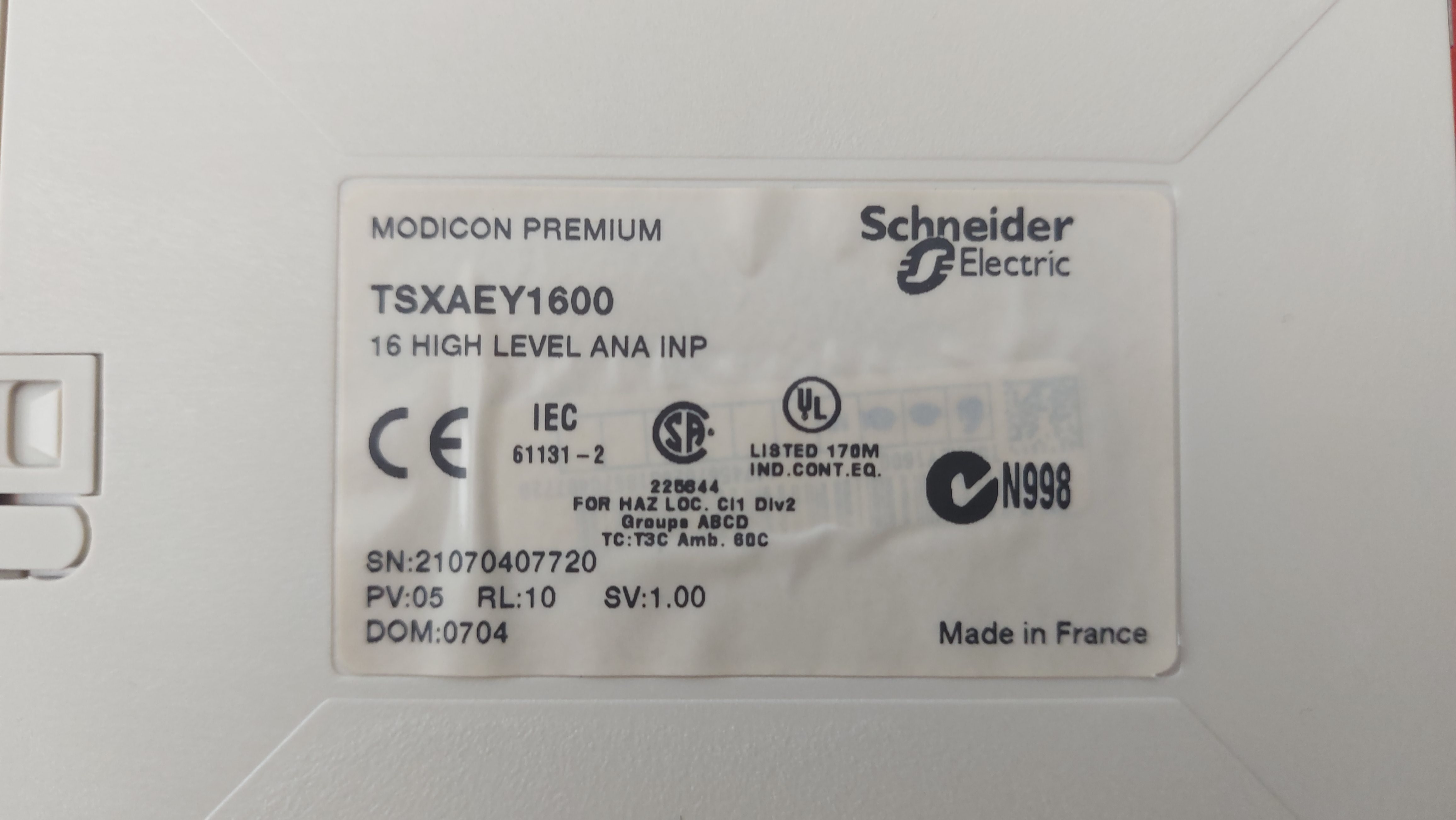 SCHNEİDER TSX AEY1600 TSXAEY1600 MODİCON PREMİUM 16 HIGH LEVEL ANA INP