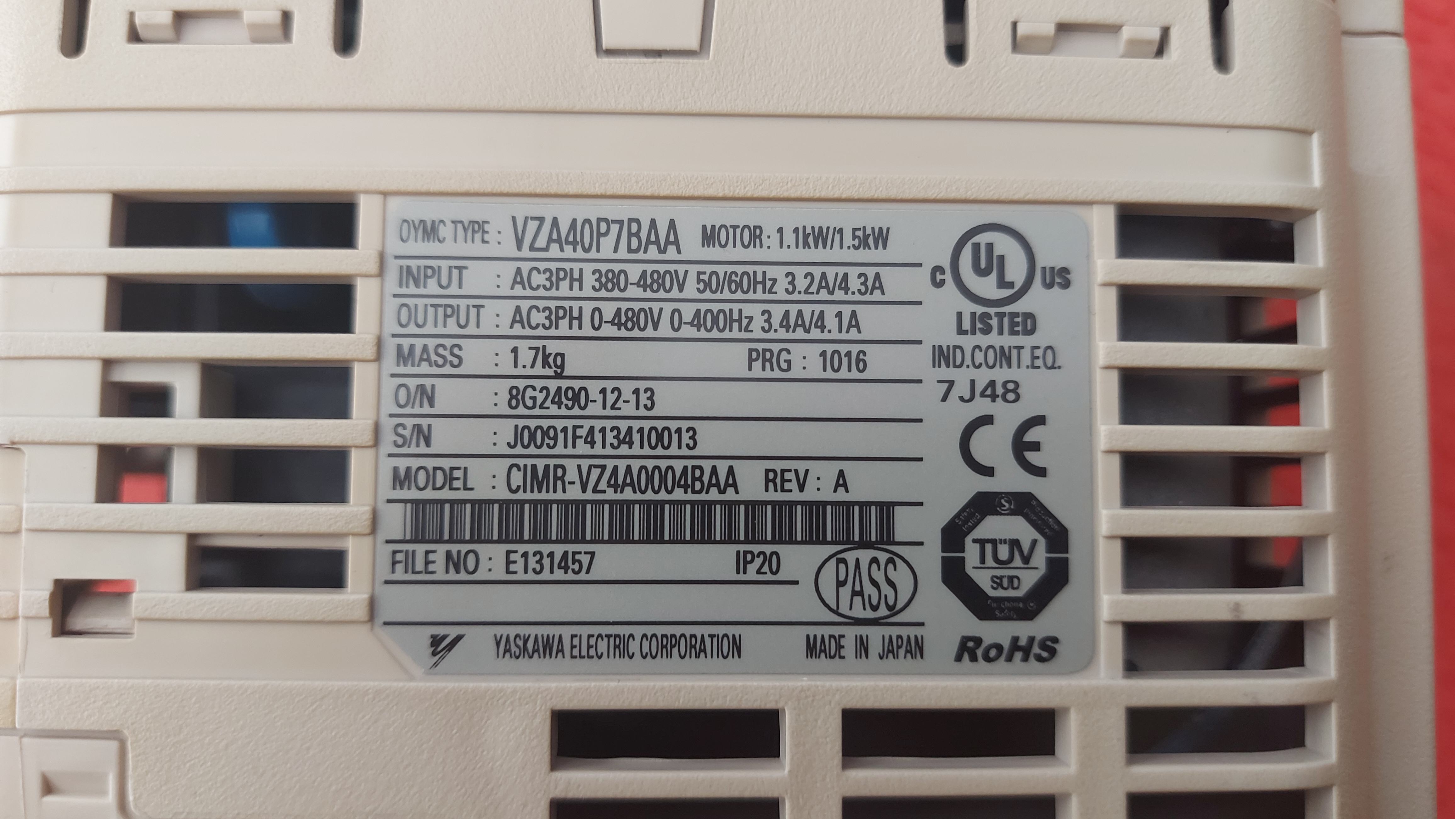 YASKAWA VZA40P7BAA CIMR-VZ4A0004BAA CIMR VZ4A0004BAA CIMRVZ4A0004BAA