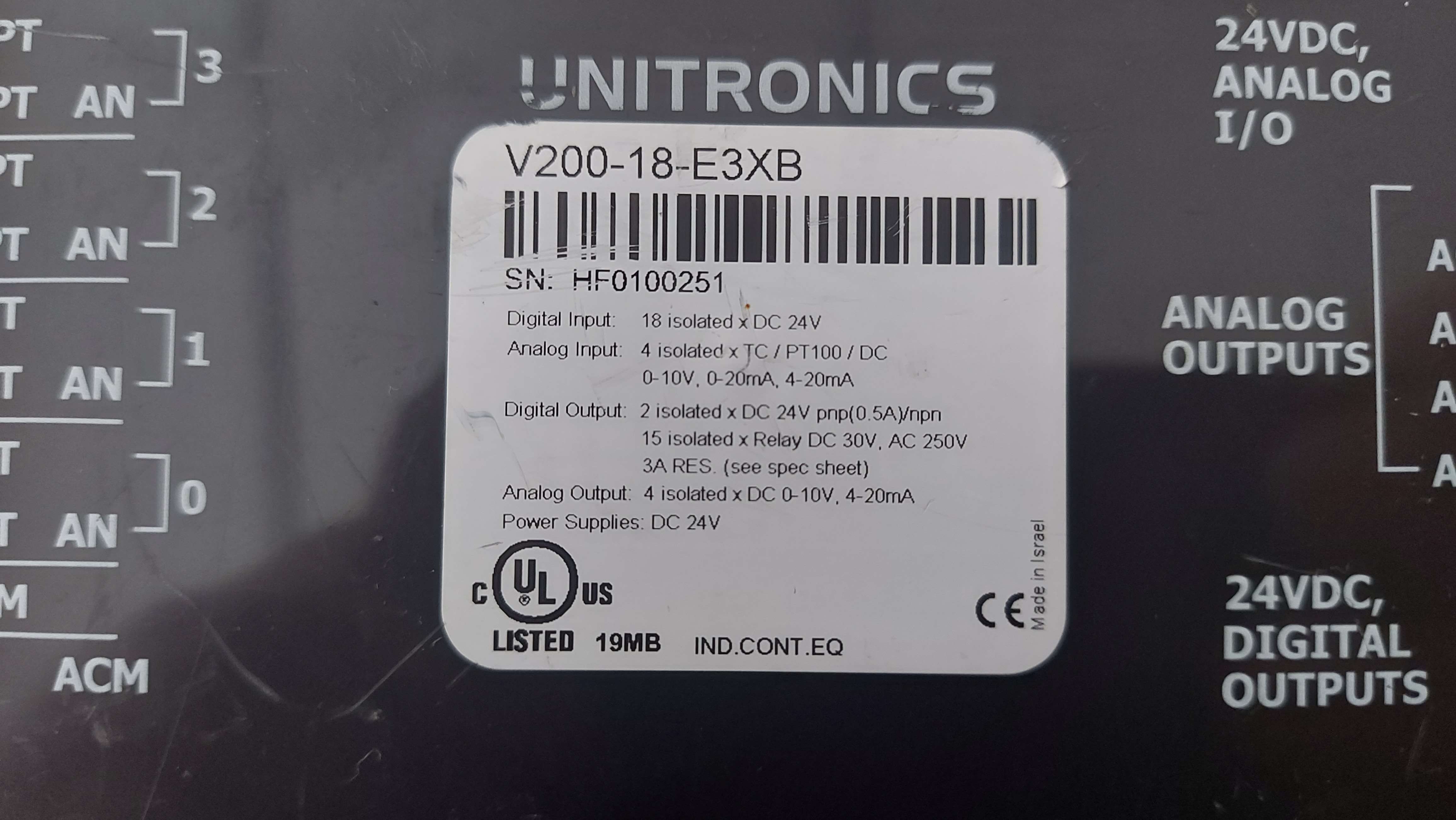 UNITRONICS V200-18-E3XB V200 18 E3XB V20018E3XB PLC MODÜL 