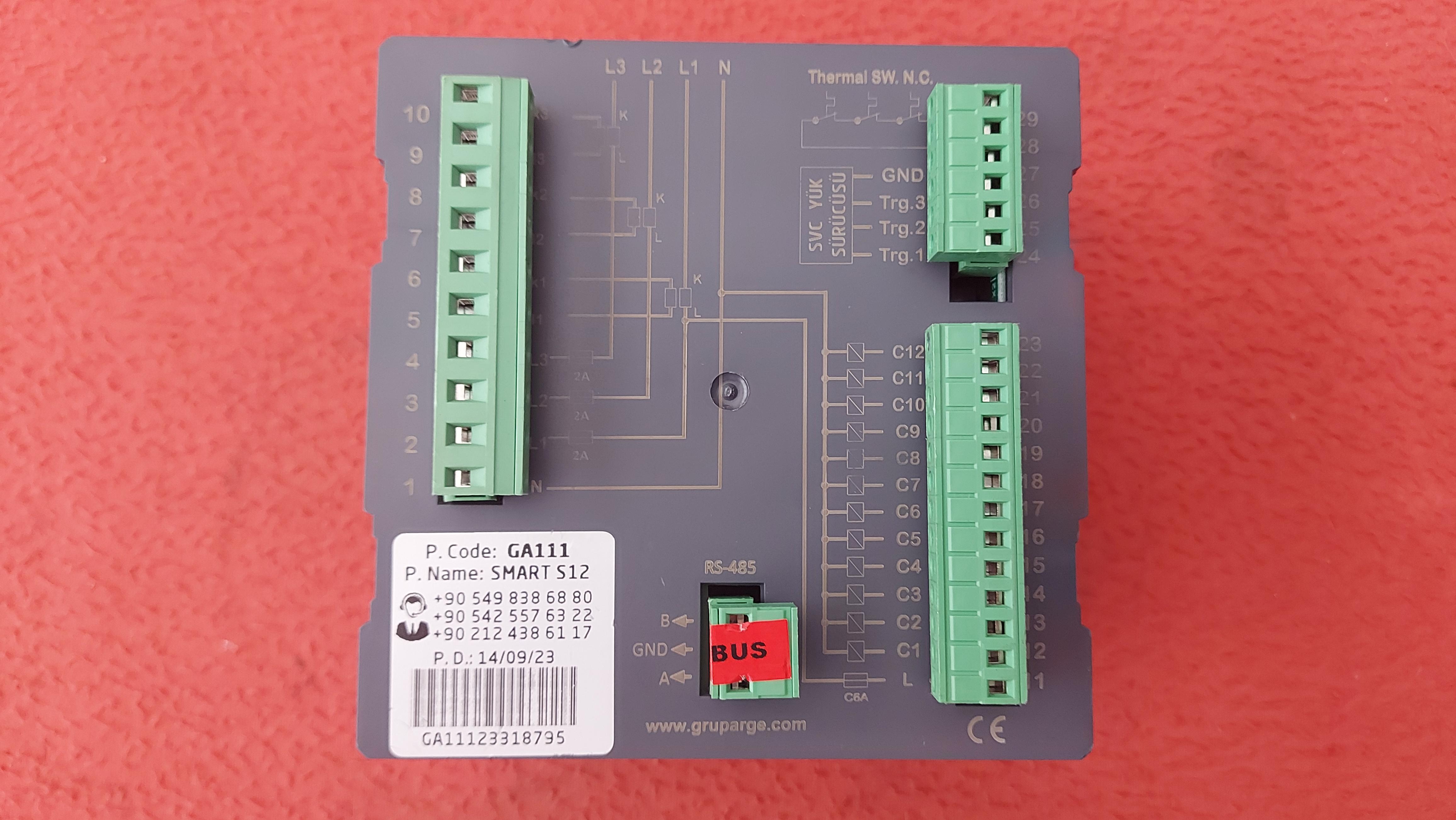 GRUP ARGE GA111 SMART S12 SVC 12C3L-COM SVC12C3L-COM REAKTİF GÜÇ KONTROL RÖLESİ