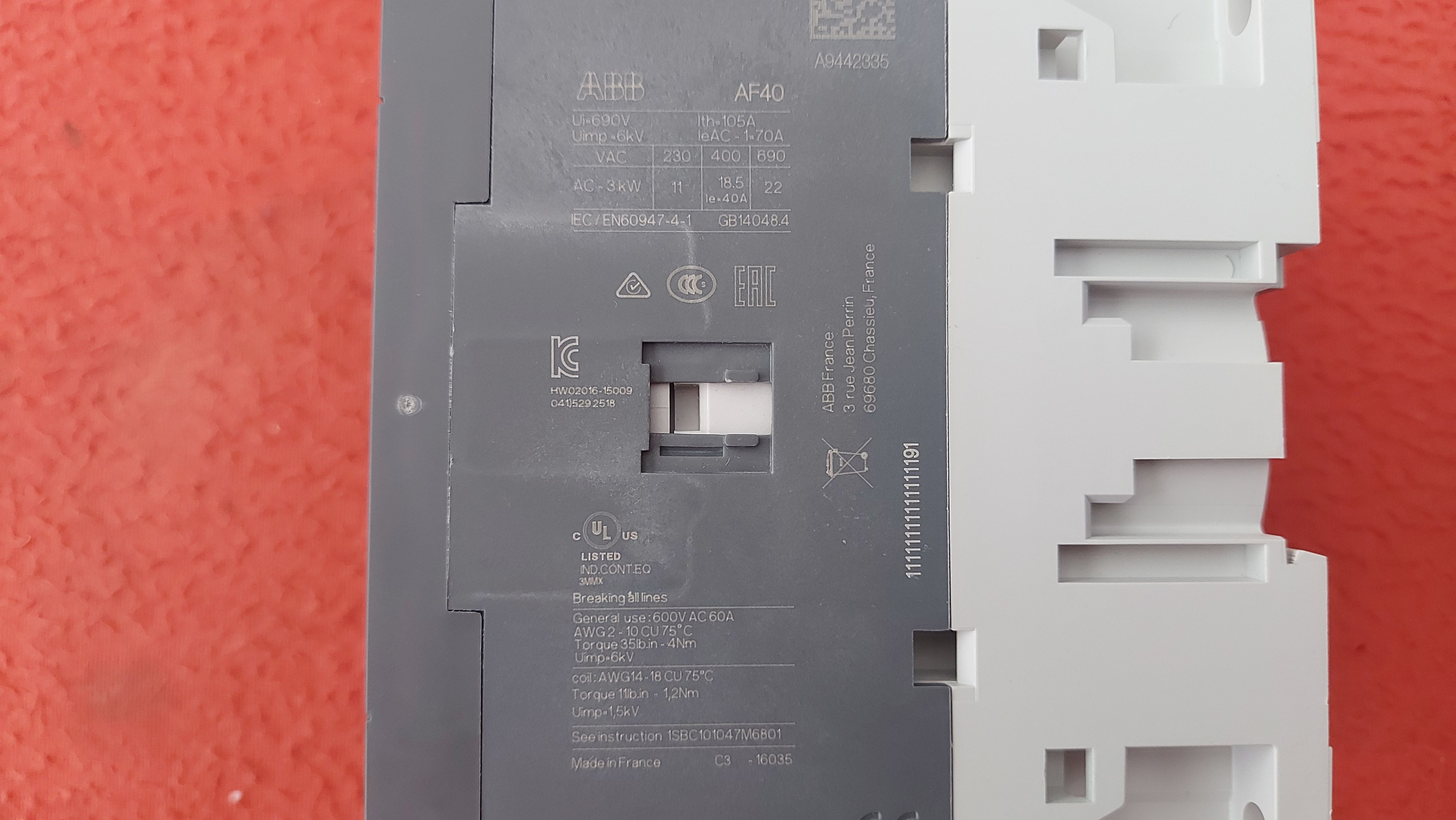 ABB AF40-40-00 AF40-40-00-13 AF40 1SBL347201R1300 4 KUTUPLU KONTAKTÖR